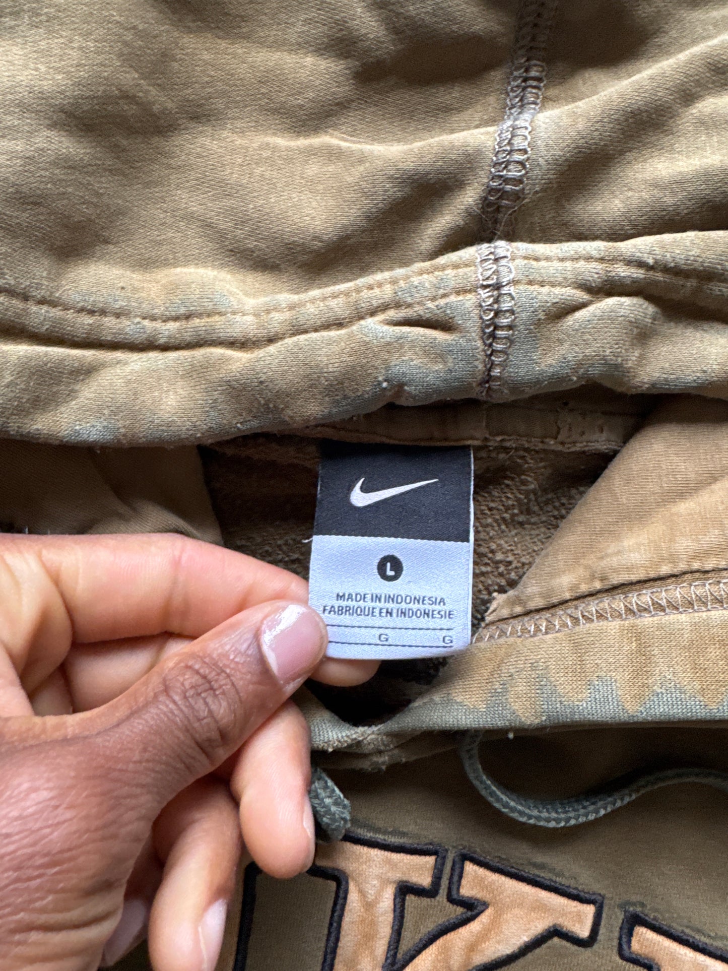 Nike Distressed Olive Green Hoodie