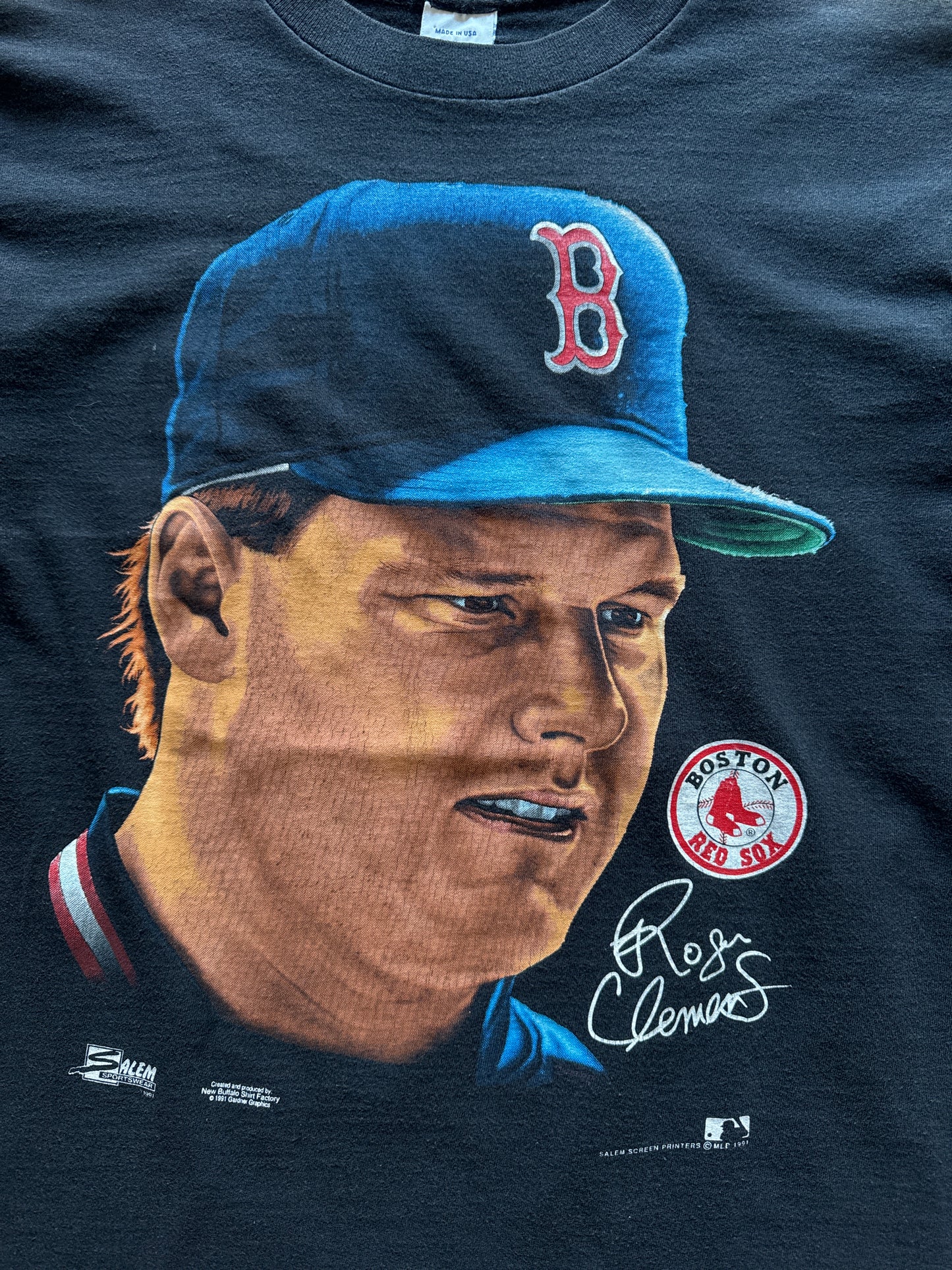 Vintage 1991 Salem Roger Clemens Boston Red Sox Tee