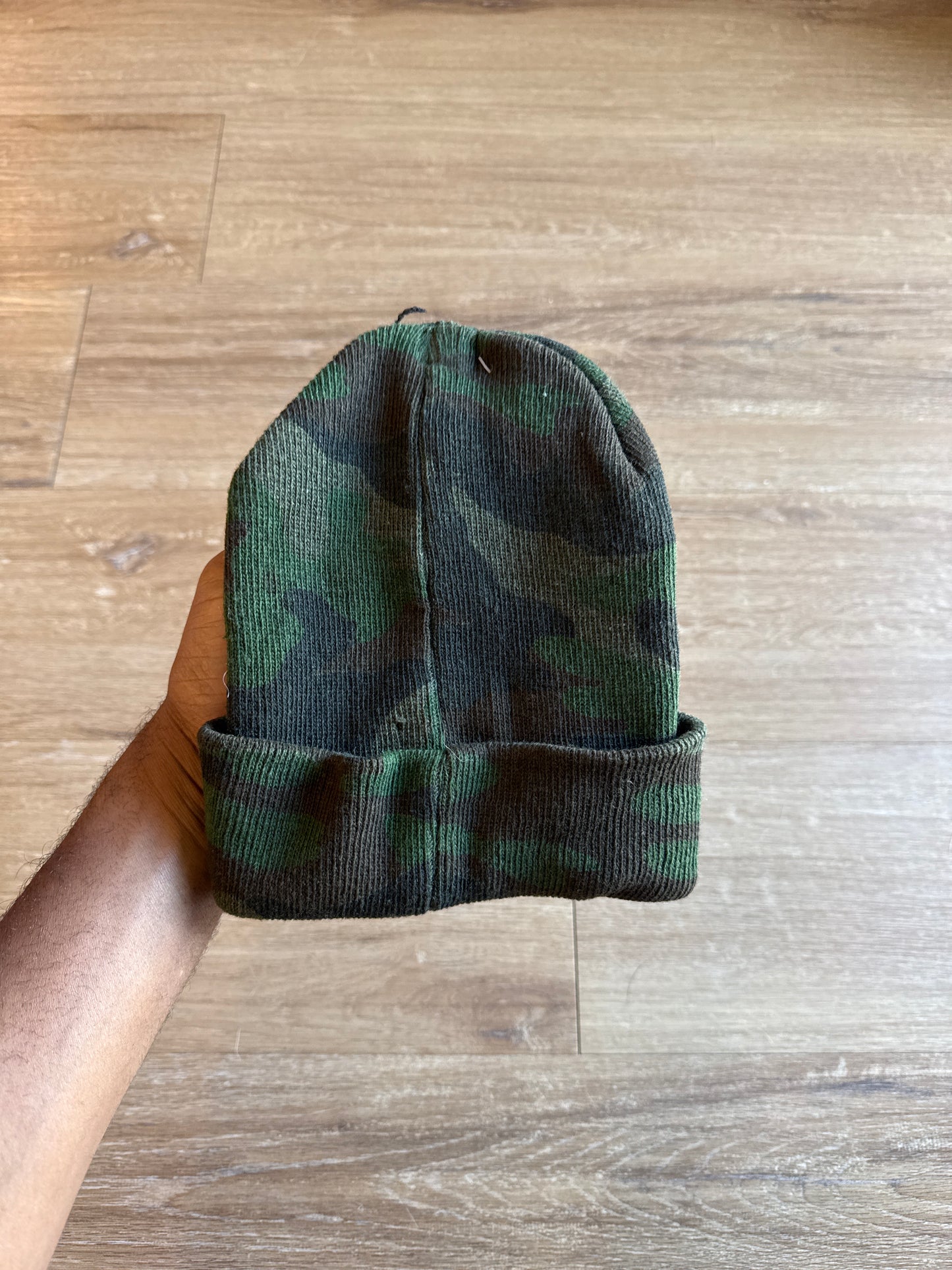Vintage Military Camo Beanie Hat
