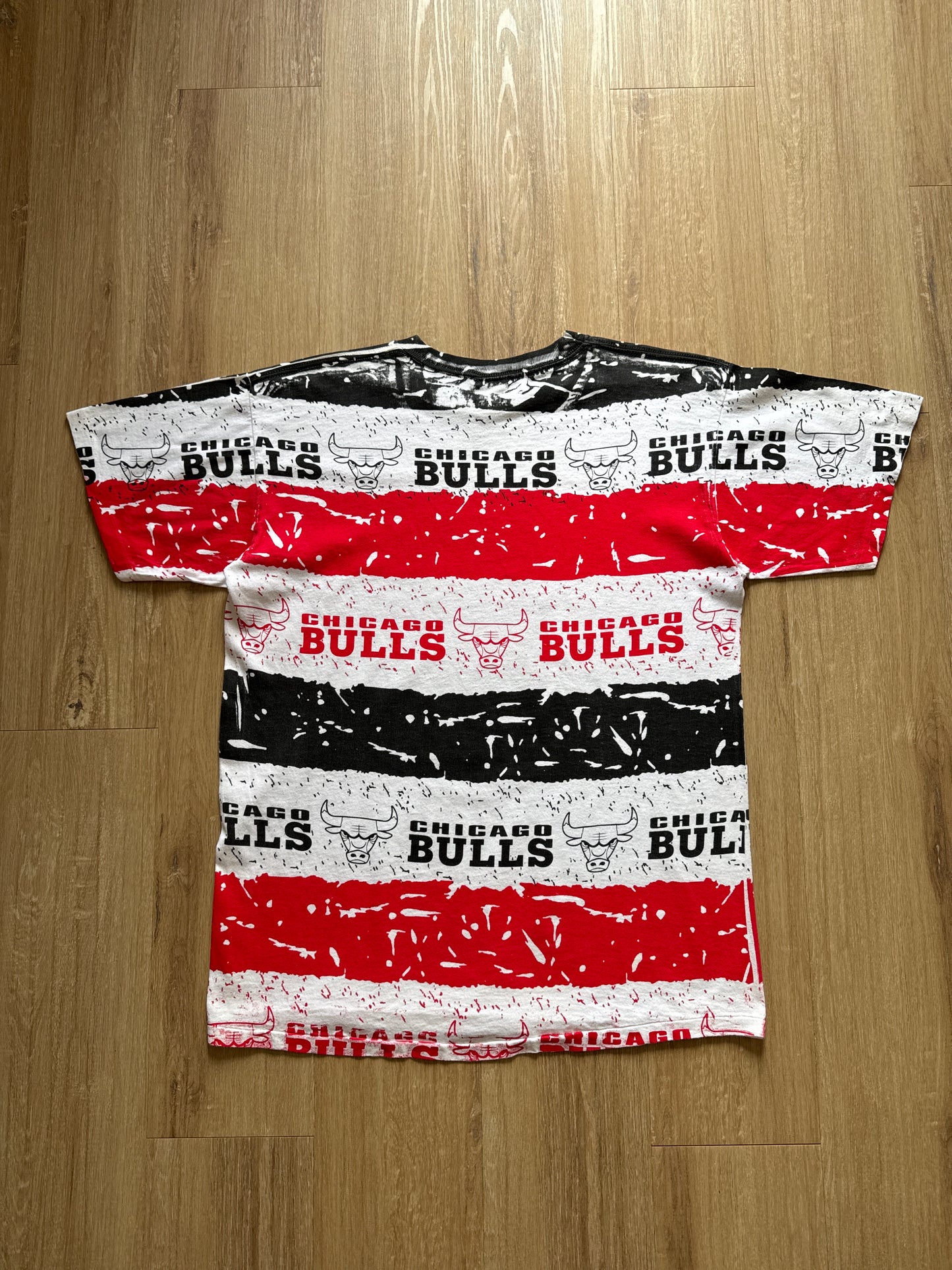 Vintage Tultex Chicago Bull All Over Print AOP Tee