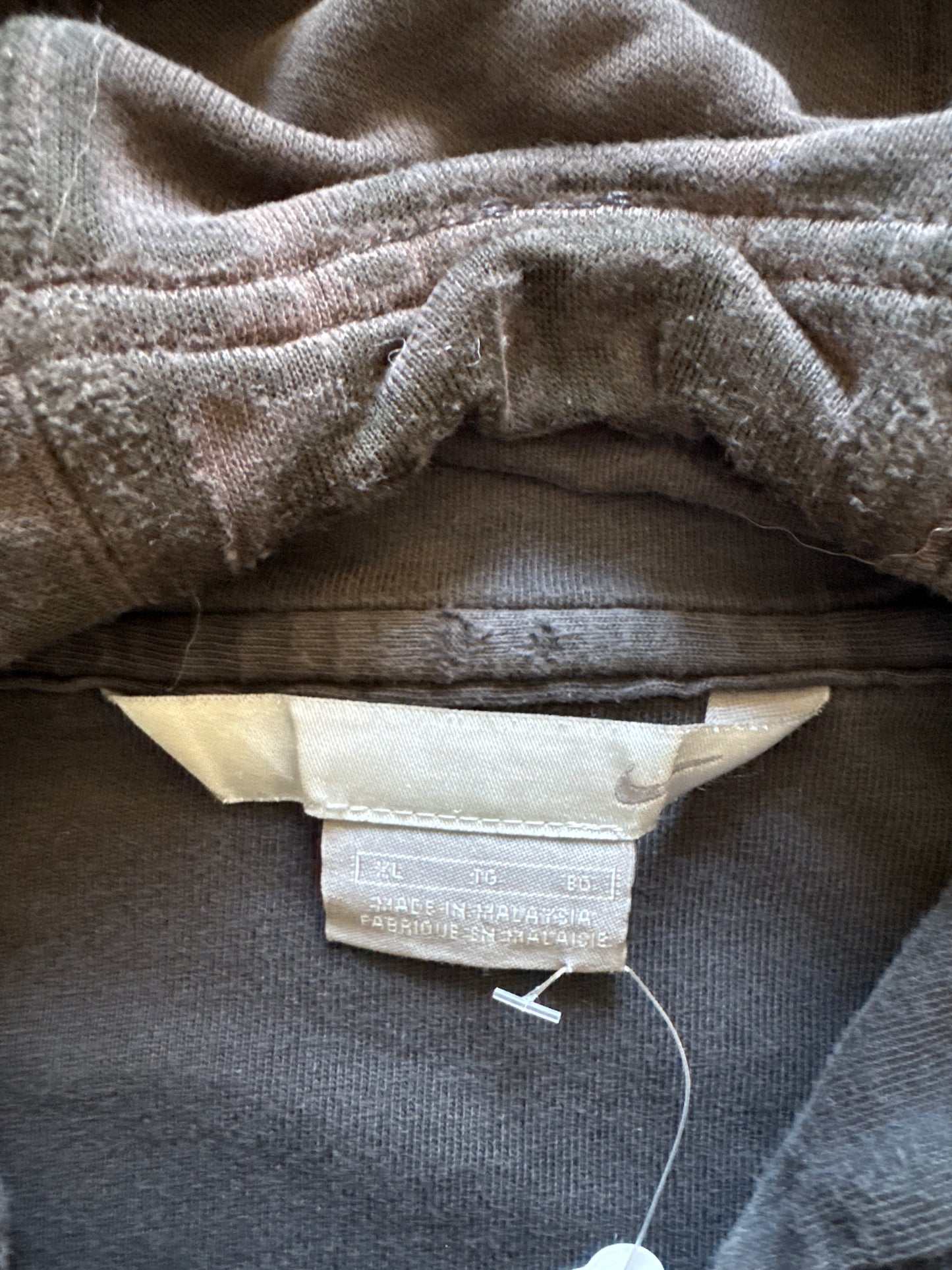 Vintage Nike Distressed Center Swoosh Logo Hoodie