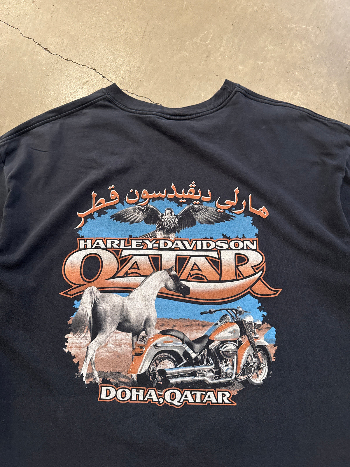 Vintage 90s Harley Davidson Doha, Qatar Tee