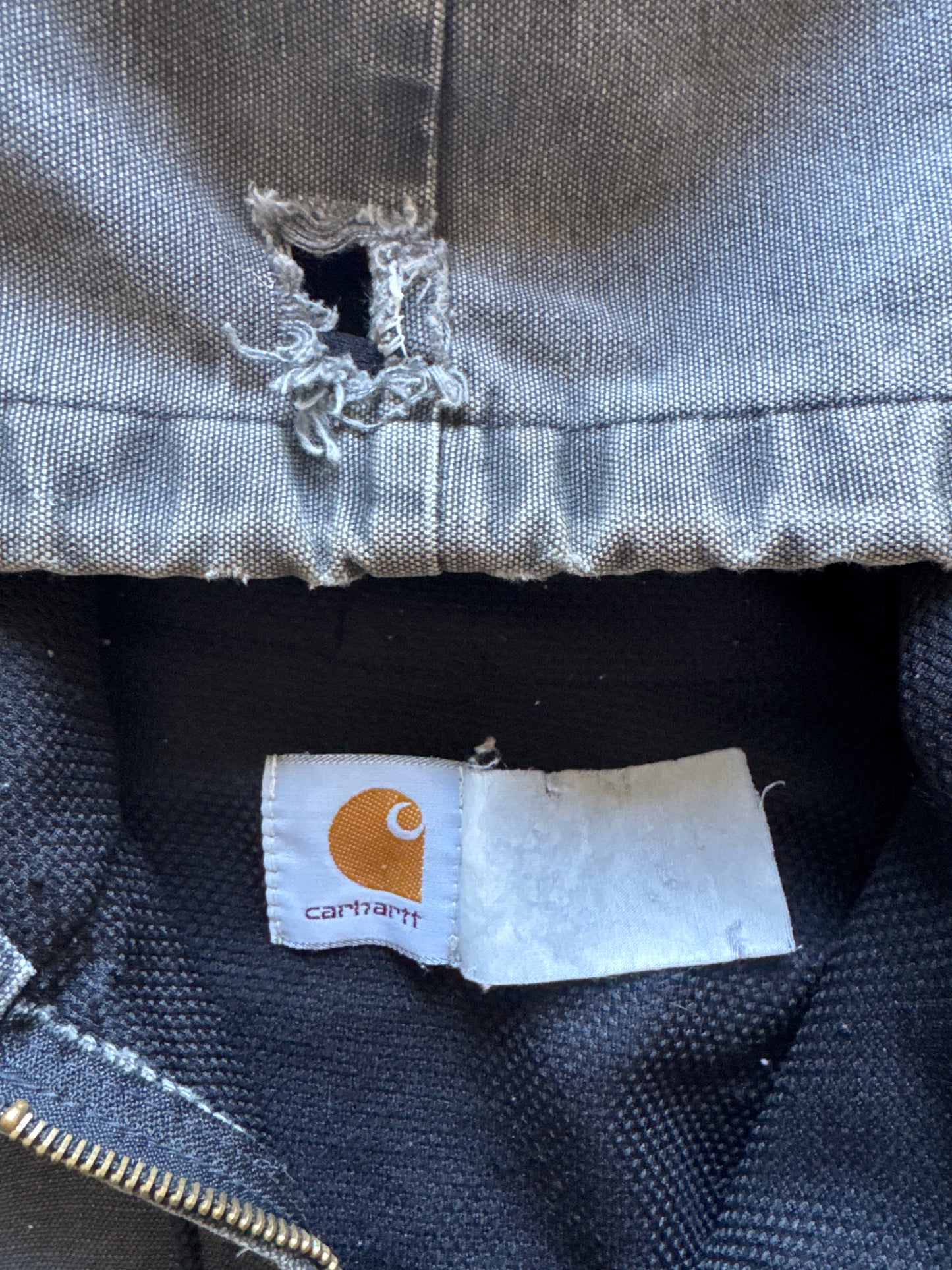 Vintage Carhartt Black Sun Faded Hooded Jacket