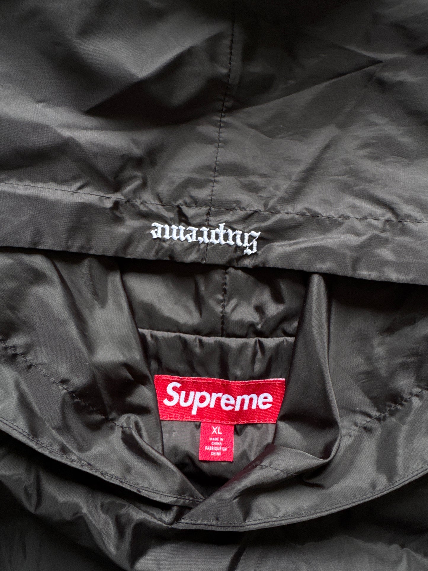 Supreme Hooded Warm Up Black Pullover