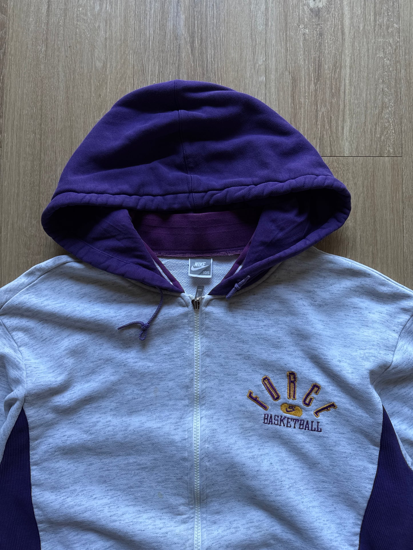 Vintage 90s Nike Force Basketball Hooded Zip Up