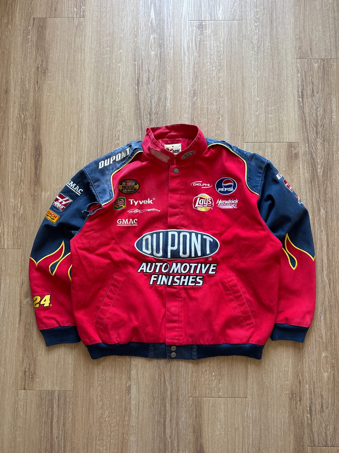 Vintage Nascar Jeff Gordon Du Pont Flame Racing Jacket
