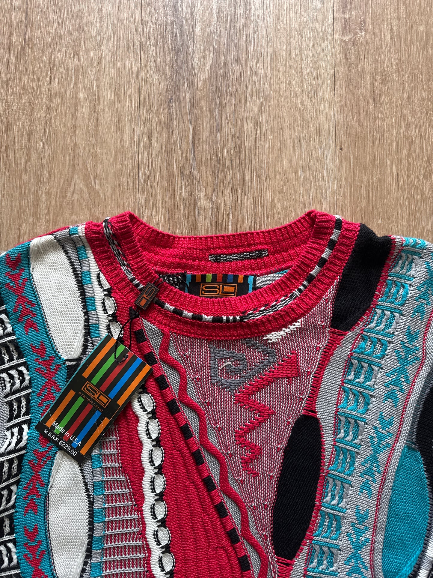 Vintage 90s Coogi Style Steven Land Chain Knit Sweater