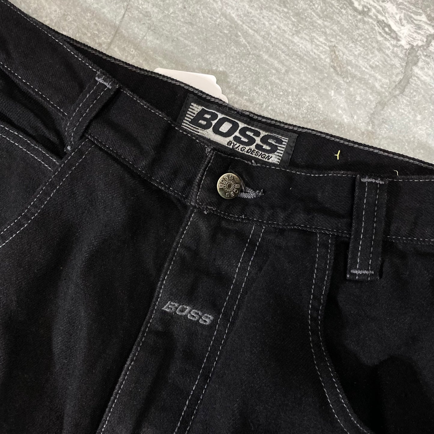 Vintage Boss Baggy Style Black Denim Jeans