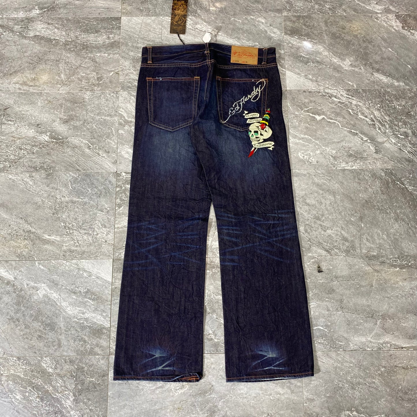 Vintage Ed Hardy New York City Skull Denim Pants
