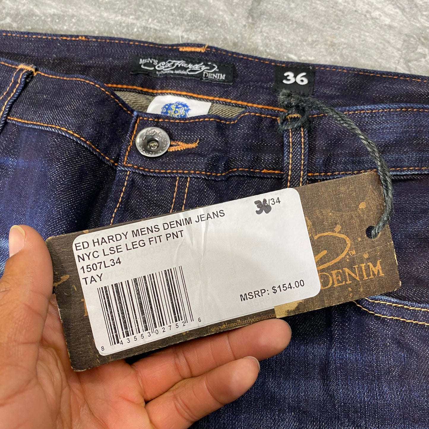 Vintage Ed Hardy New York City Skull Denim Pants