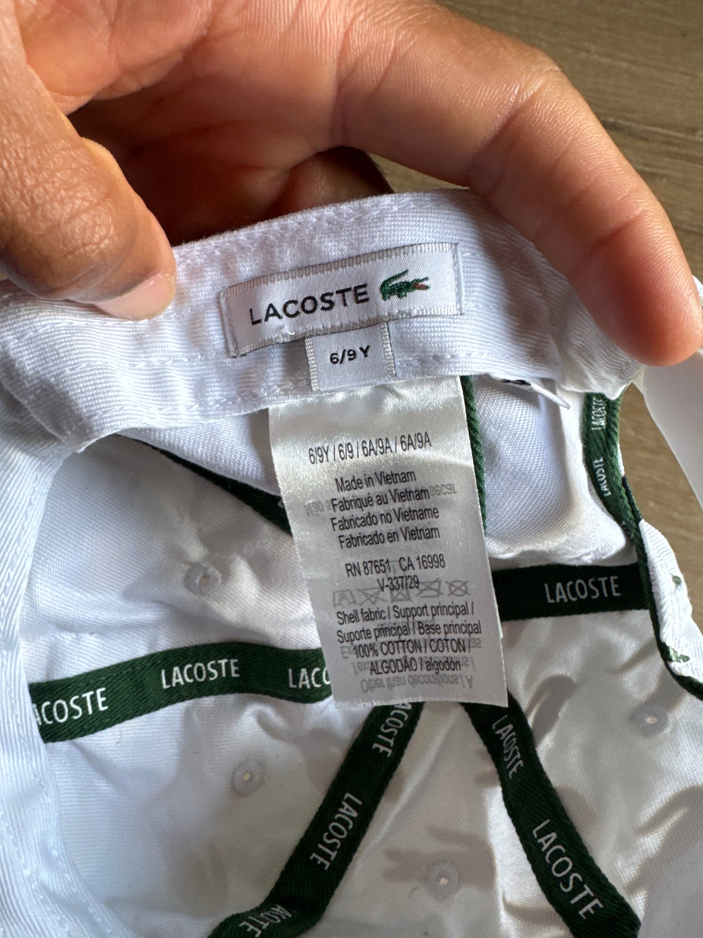 Lacoste Kids' Signature Print Cotton Cap