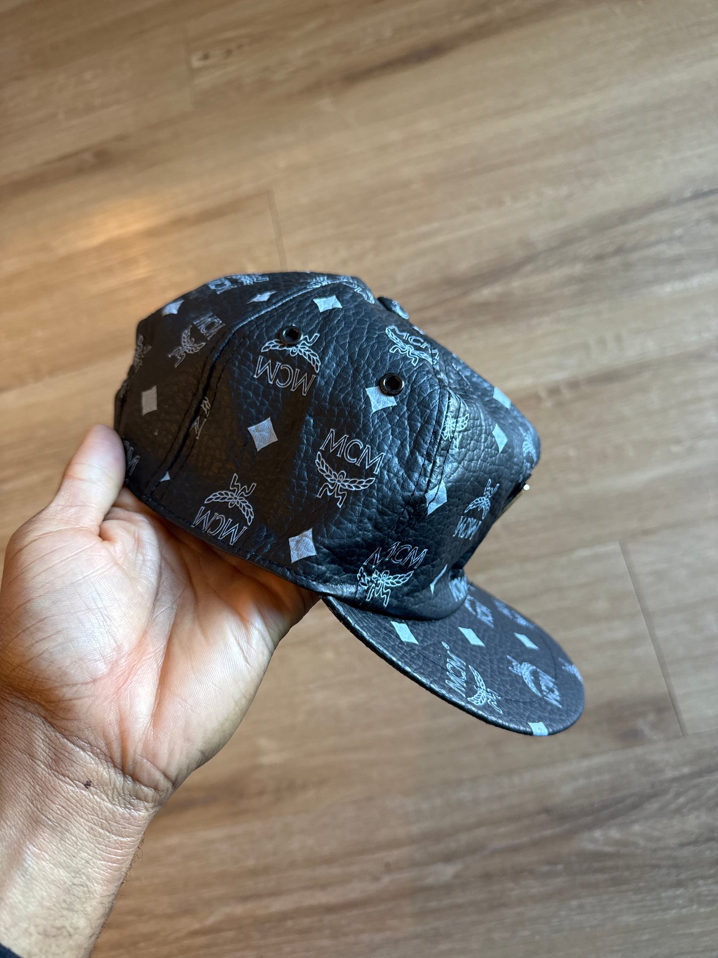 Vintage 90s MCM München Monogram Snap Back Hat