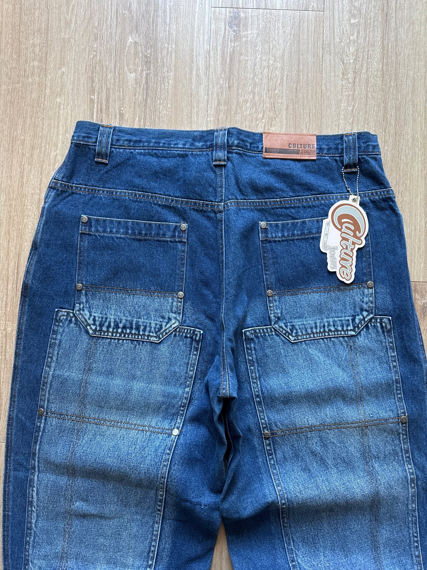 Vintage Culture Jeans Double Knee Pocket Denim Jeans