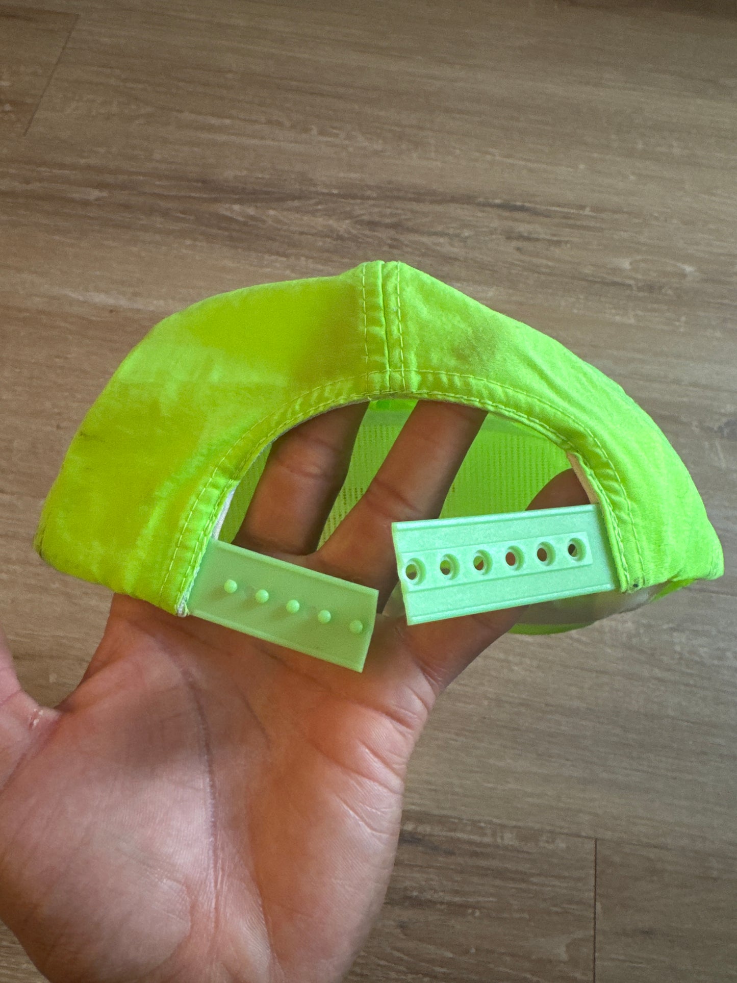 Vintage Newport Embroidered Logo Neon Green Snapback Hat