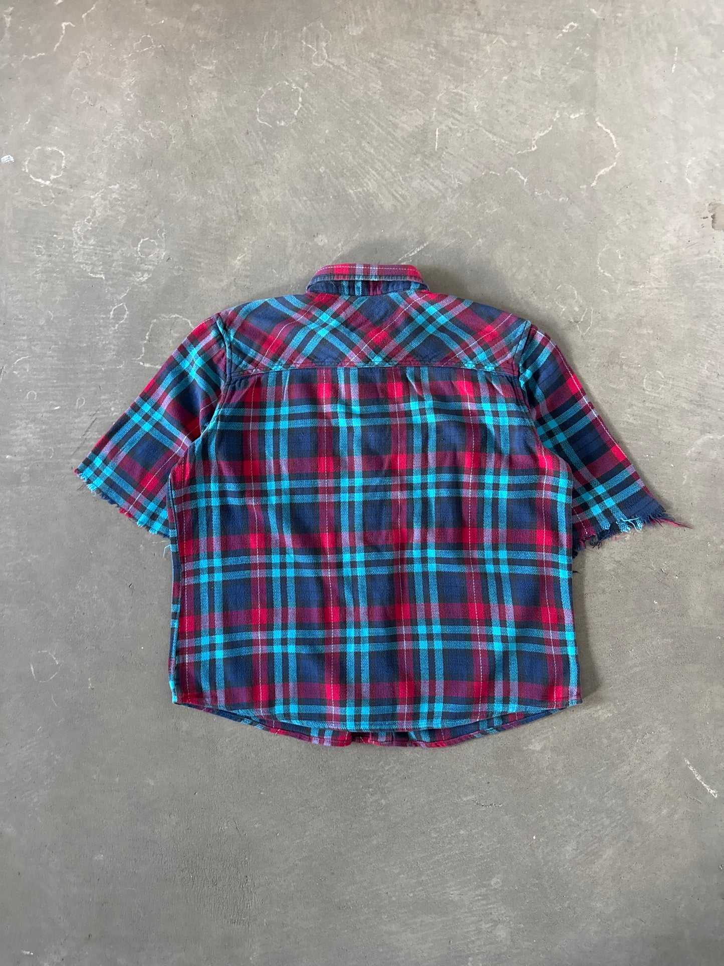 Vintage OP Ocean Pacific Plaid Flannel Cut Off Shirt