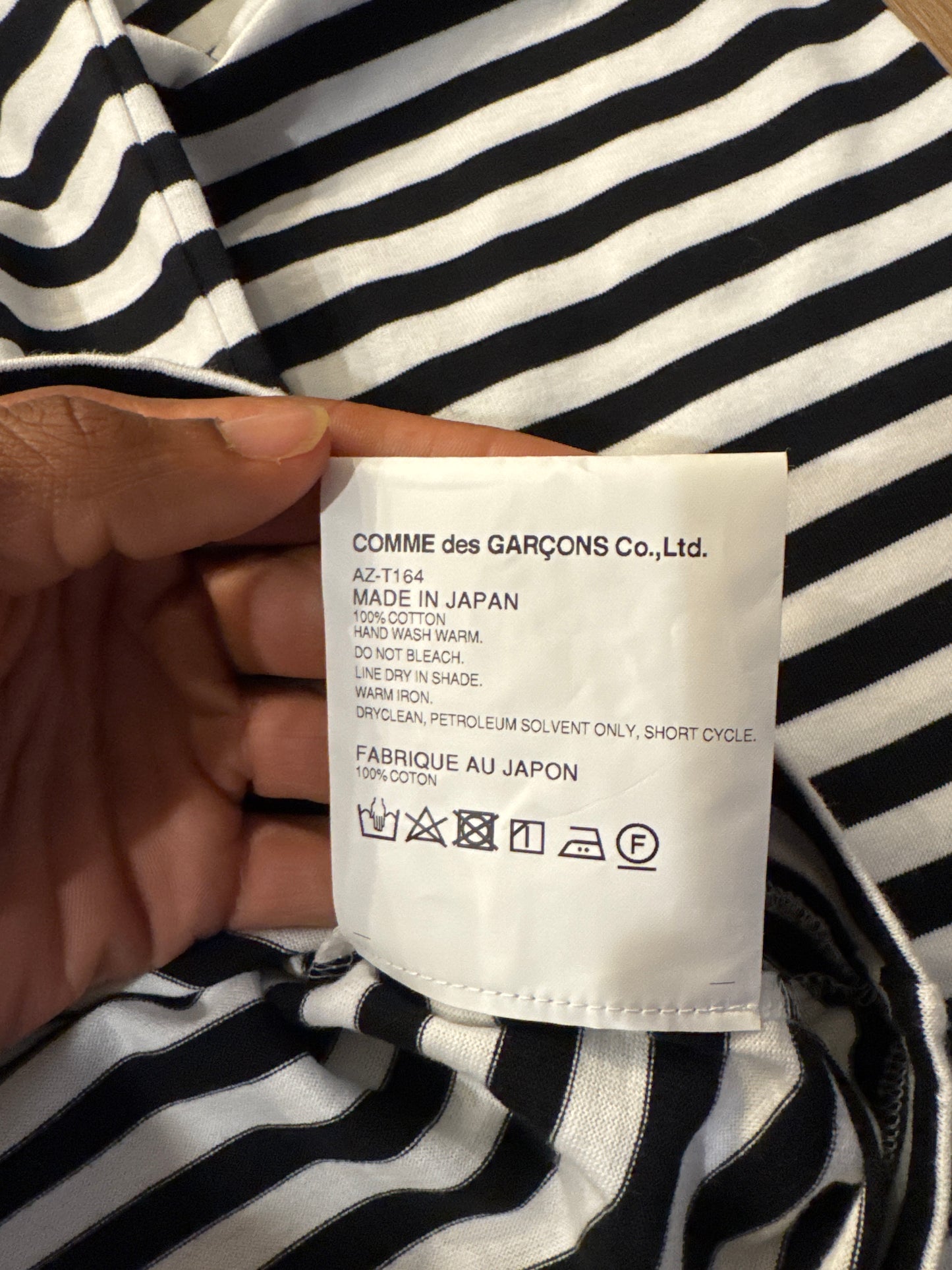 Comme Des Garçon Play Black Strip Long Sleeve Tee