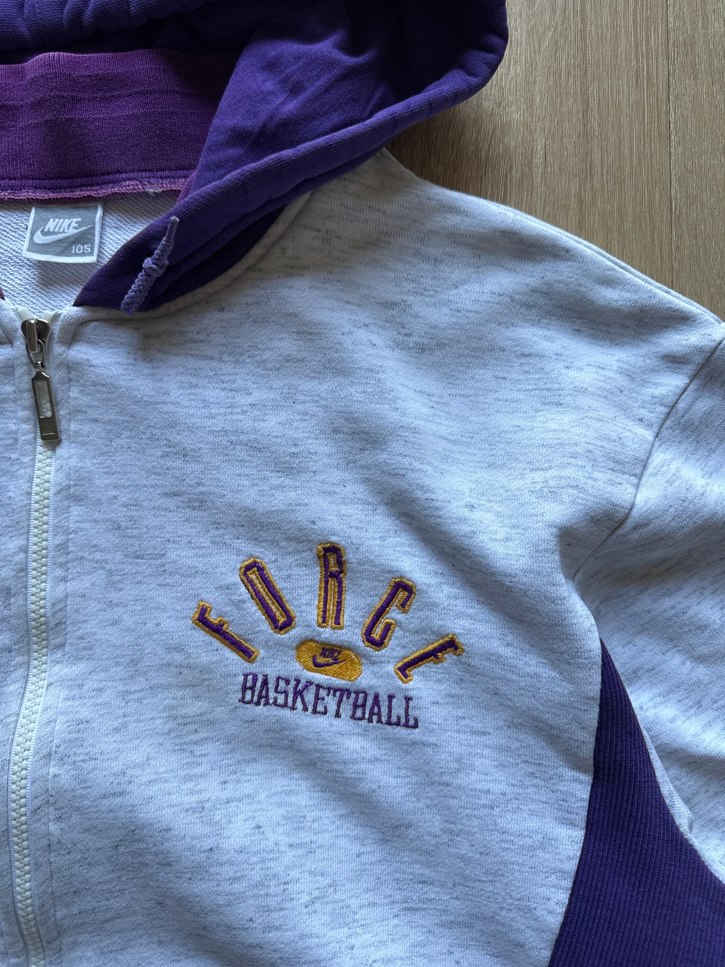 Vintage 90s Nike Force Basketball Hooded Zip Up