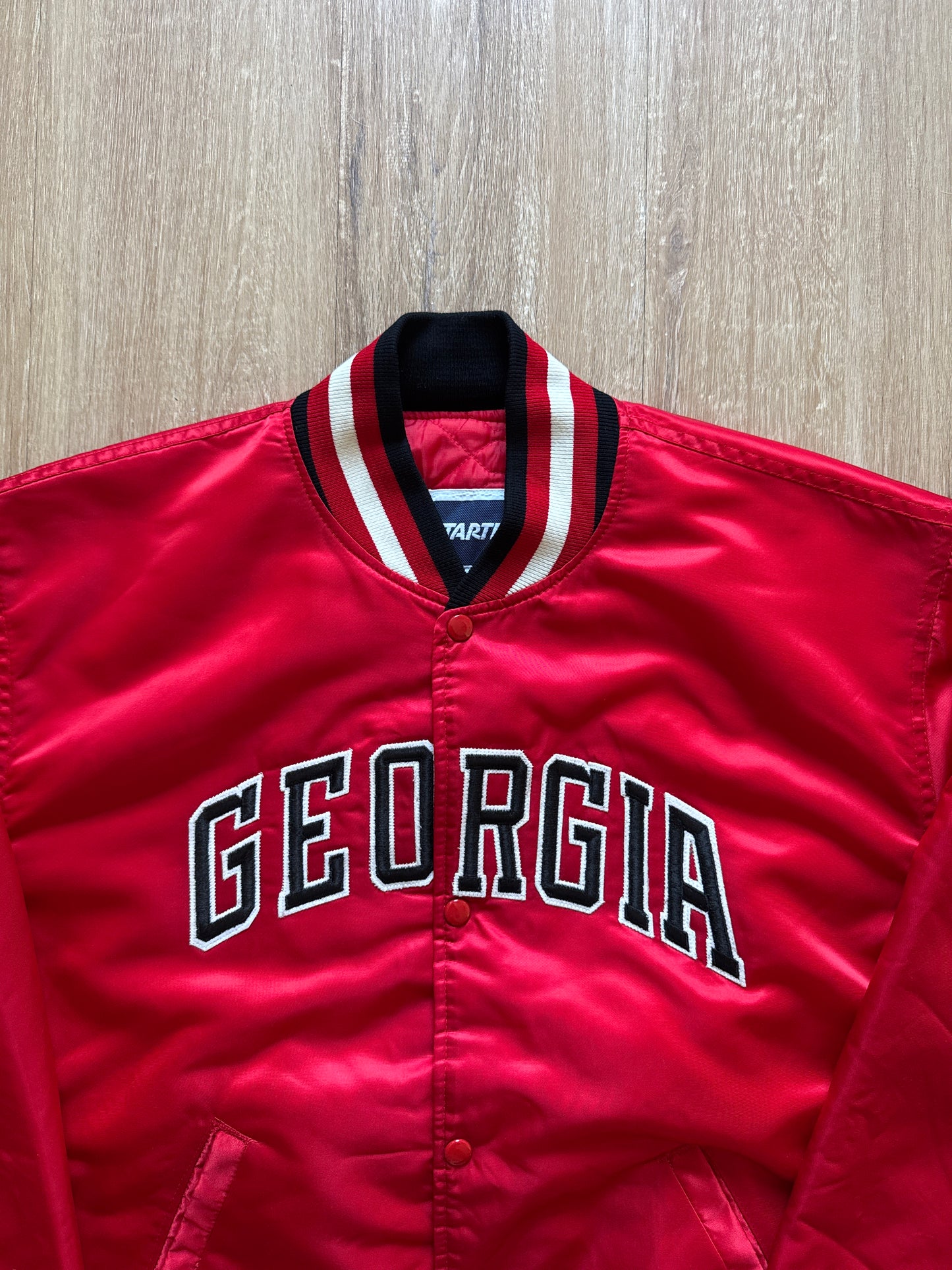 Vintage 80s Starter University Of Georgia Bulldogs Satin Jacket
