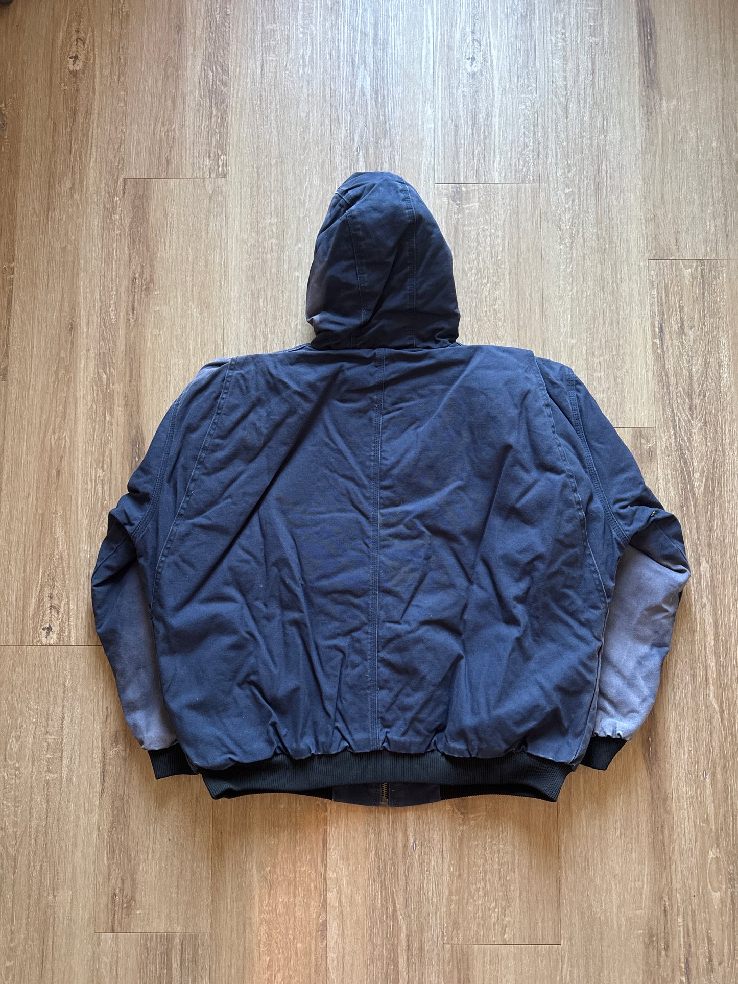 Vintage Berne Workwear Navy Sunfaded Hooded Work Jacket