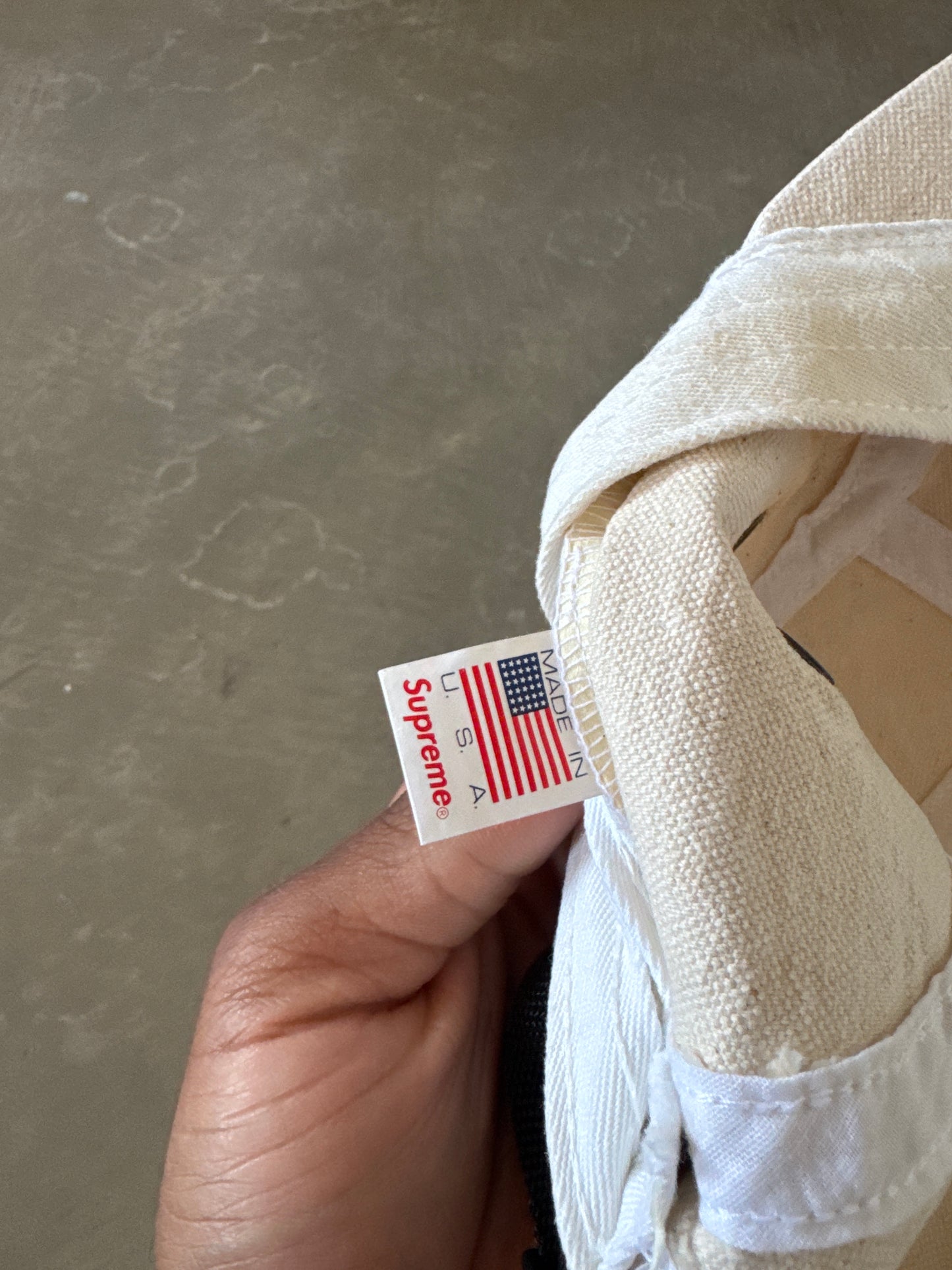 Supreme Napped Canvas White Camo Cap Hat (FW18)