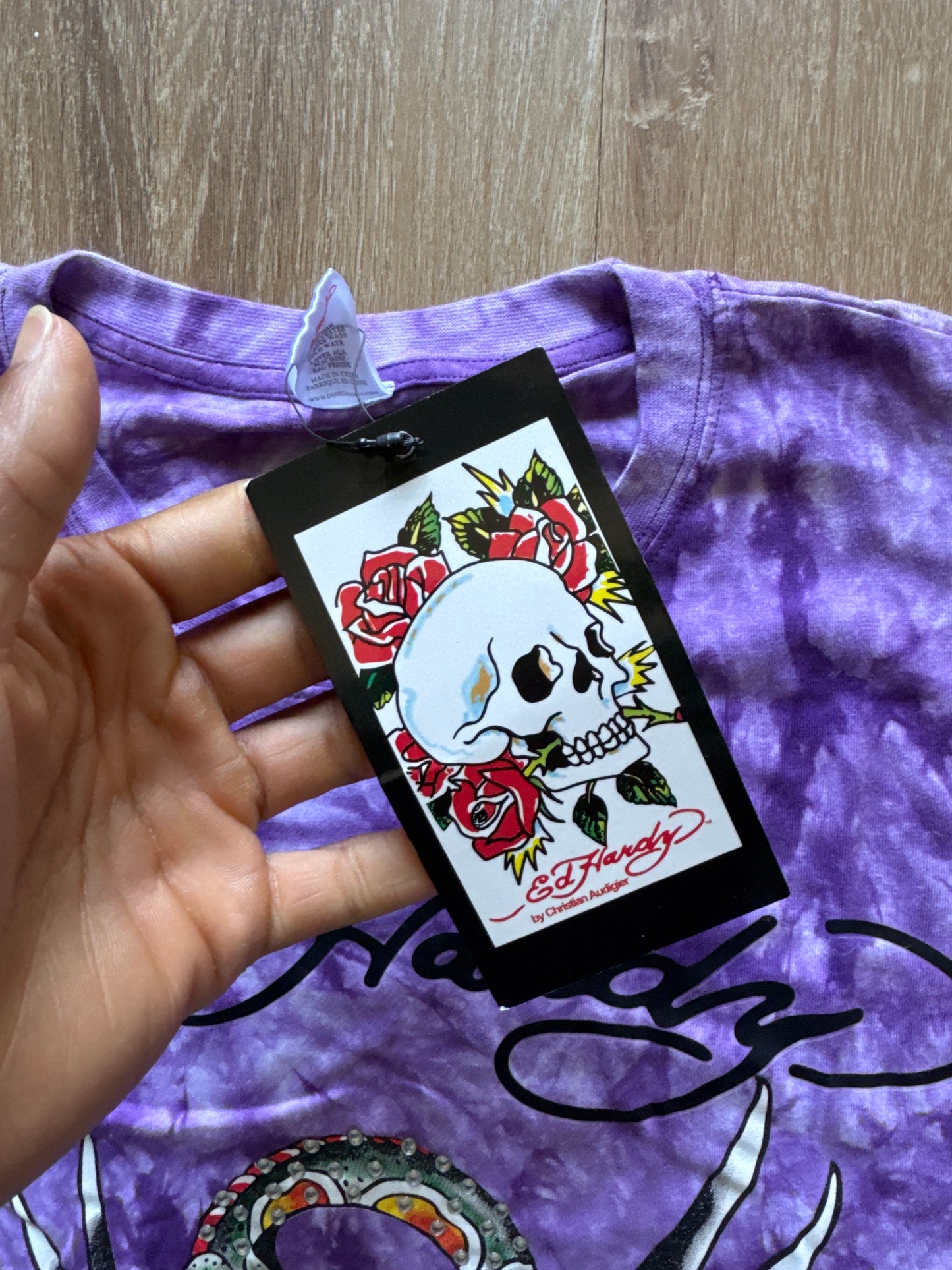 Ed Hardy Eagle Skull Snake Tie Dye Tee