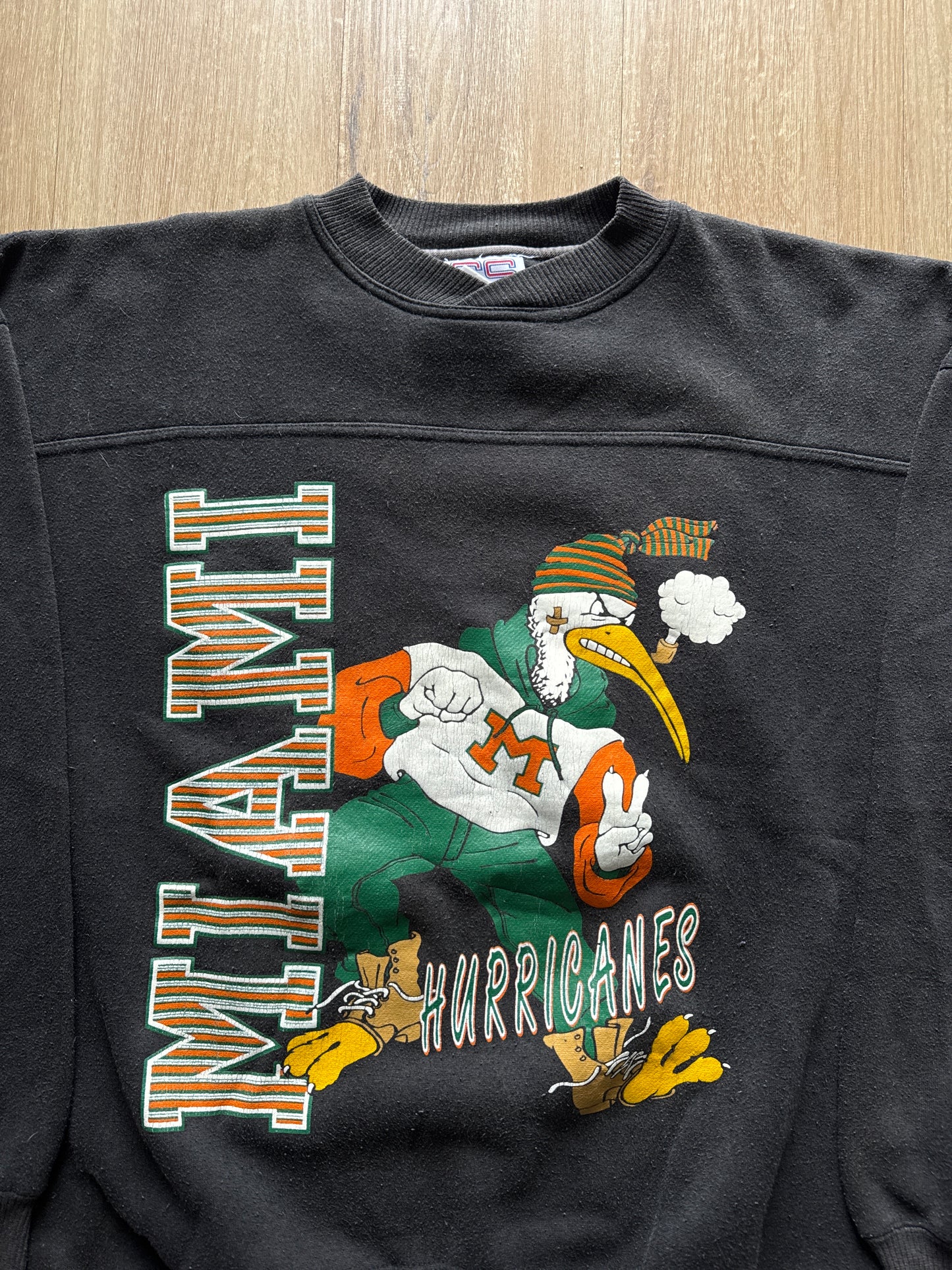 Vintage 90s University Of Miami Hurricanes Sweatshirt
