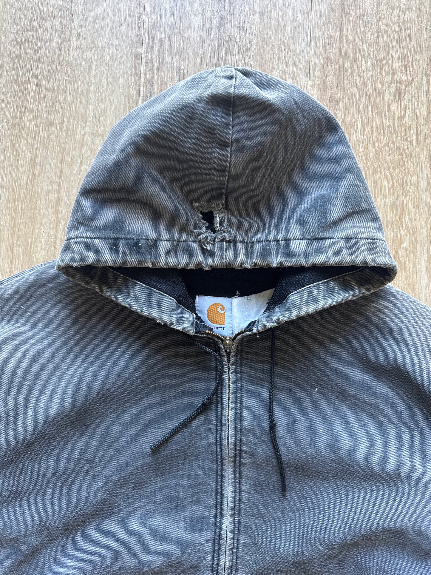 Vintage Carhartt Black Sun Faded Hooded Jacket