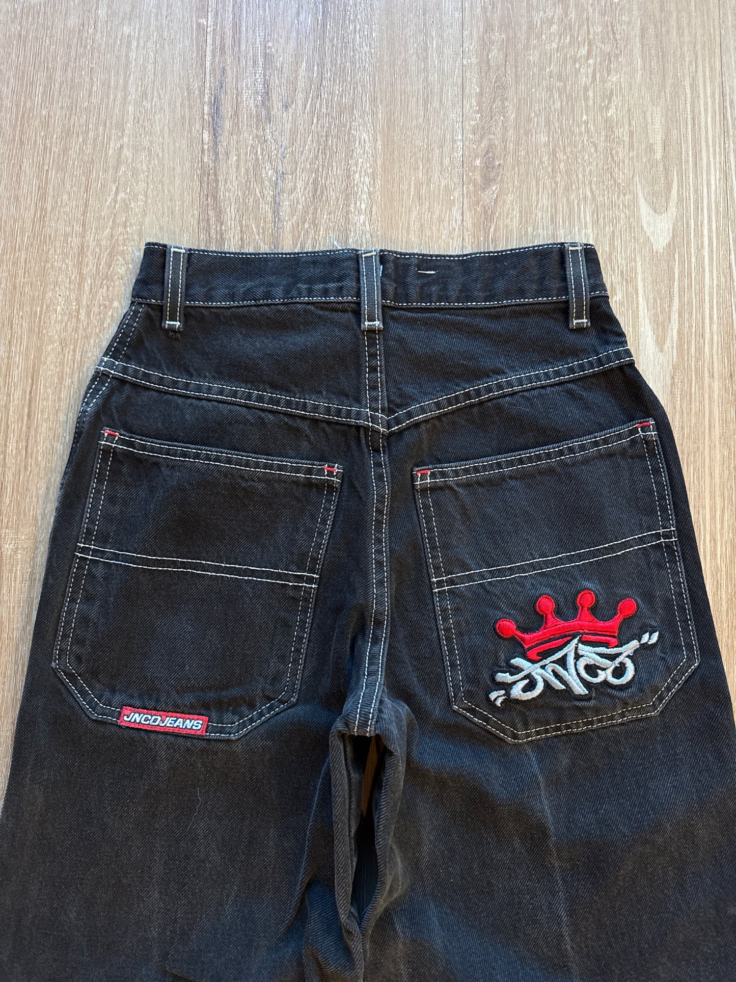 Youth Y2K Jnco Red Crown Denim Jeans