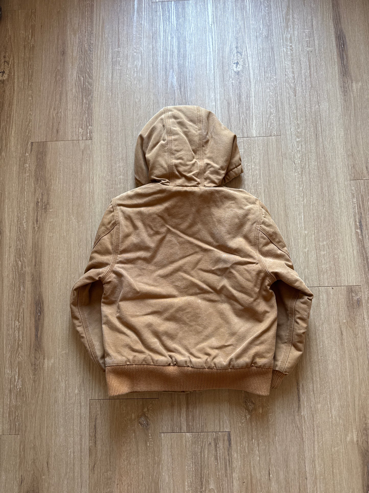 Vintage Youth Carhartt Tan Hooded Work Jacket