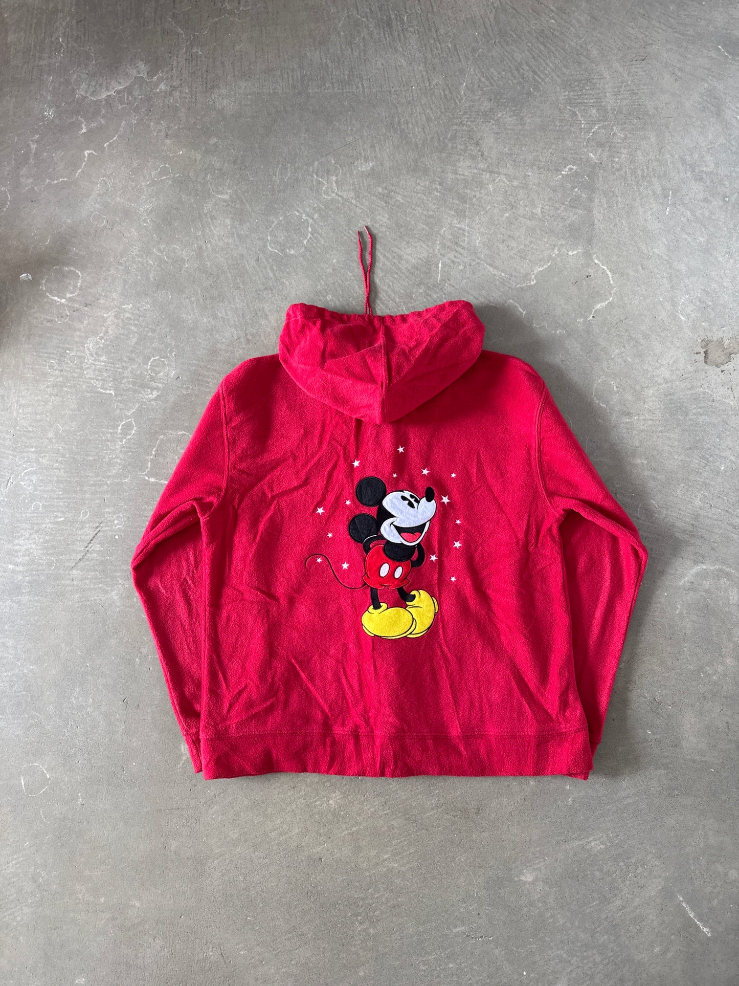 Vintage Disney Mickey Mouse Fleece Embroidered Hooded Zip Up