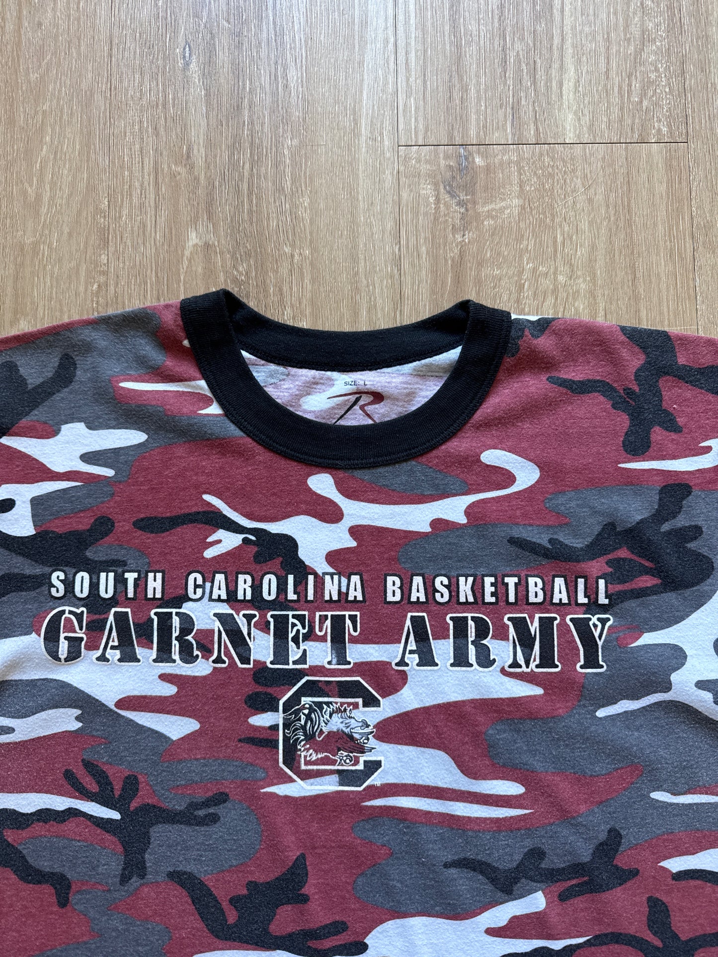 University Of South Carolina Gamecocks Basketball Garnet Army Tee