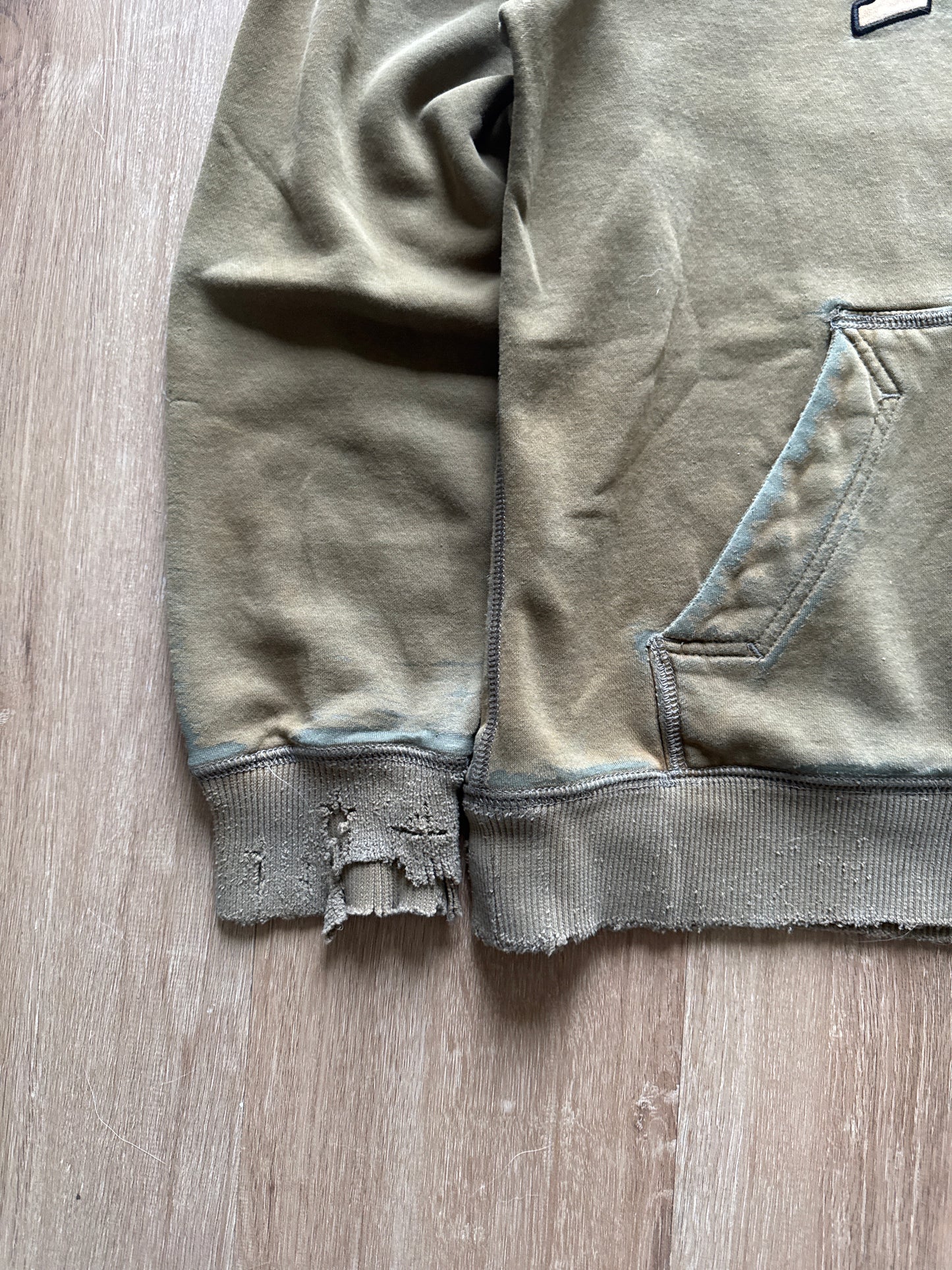 Nike Distressed Olive Green Hoodie