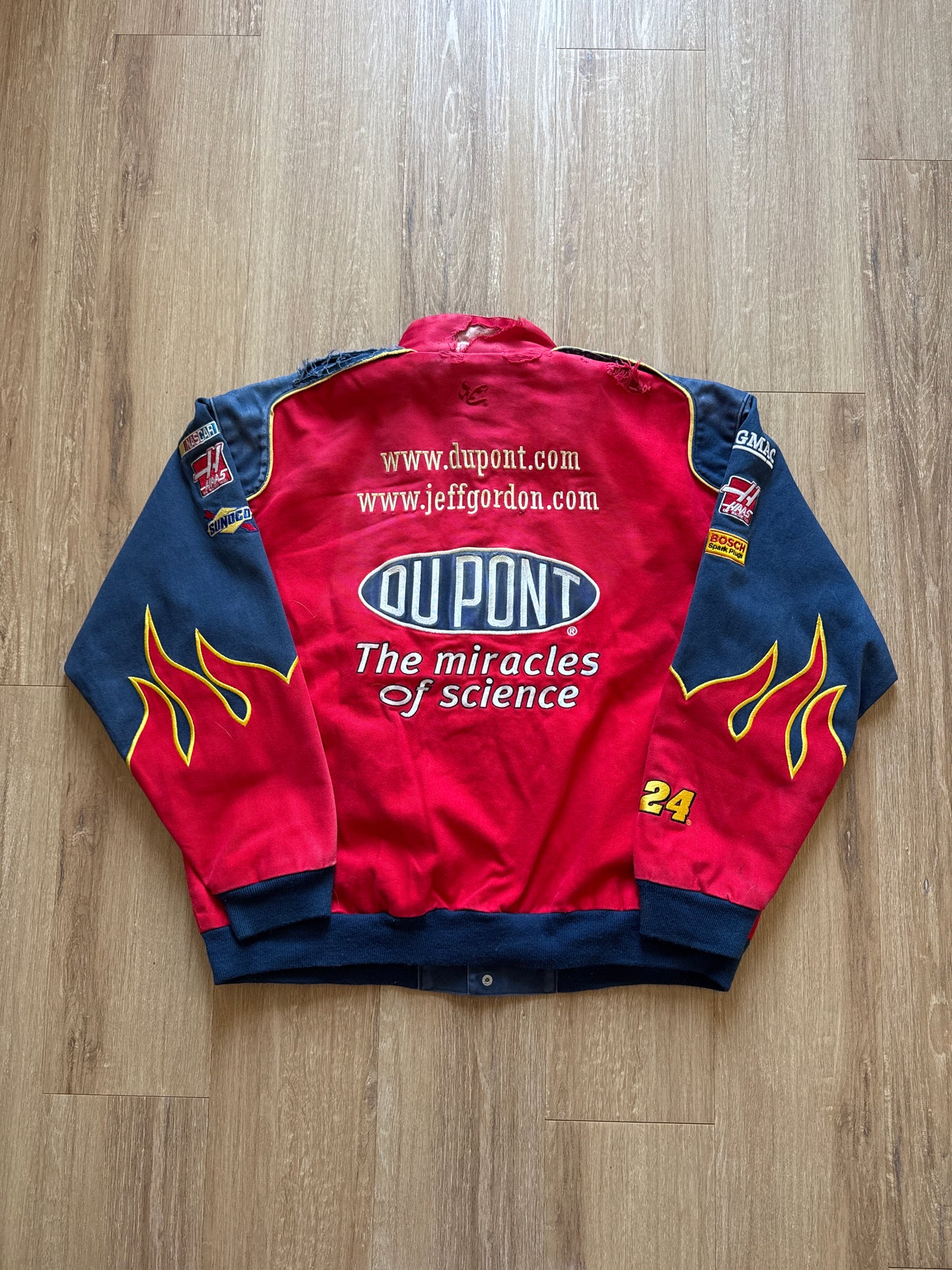 Vintage Nascar Jeff Gordon Du Pont Flame Racing Jacket