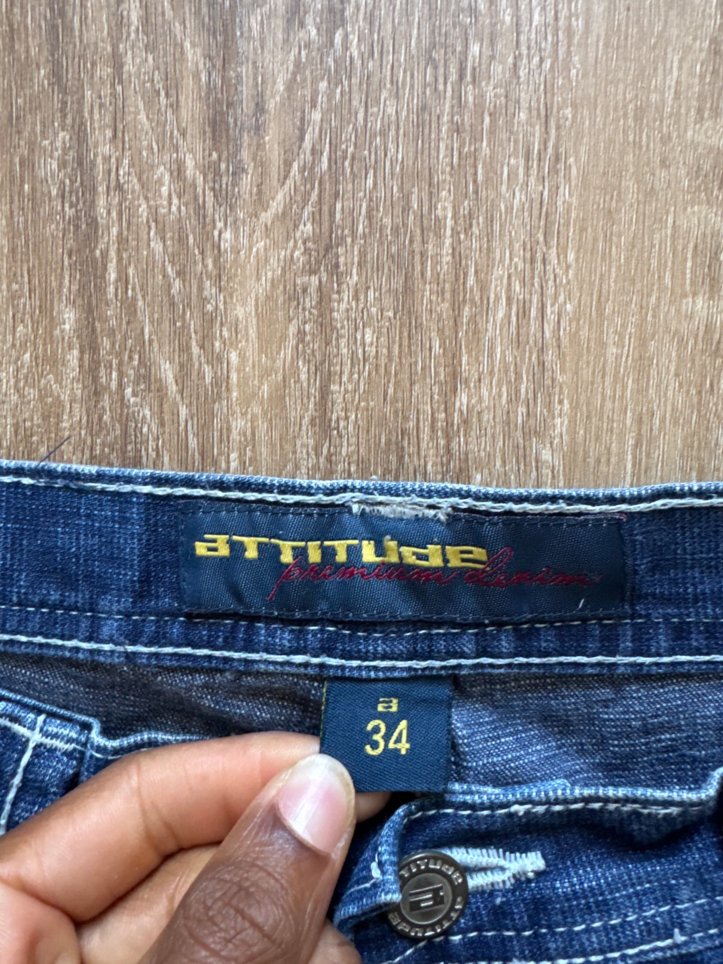 Y2K Attitude Premium Denim Long Shorts Jorts