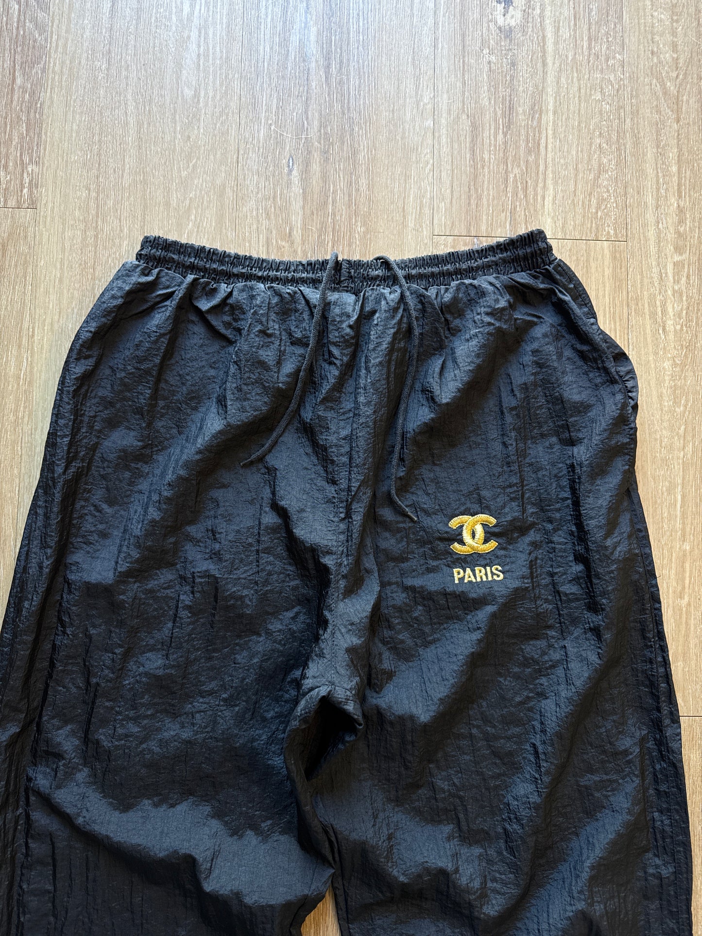 Vintage 90s CC Paris Track Black Pants