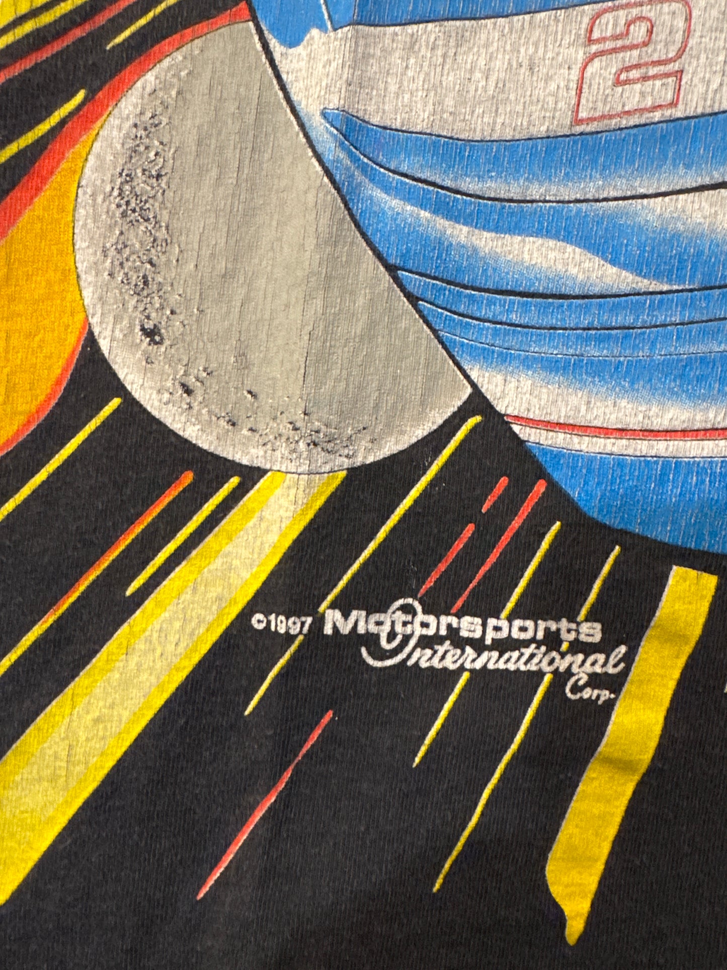 Vintage 1997 Nascar Rusty Wallace Faster Than The Speed Of Lite All Over Print Tee
