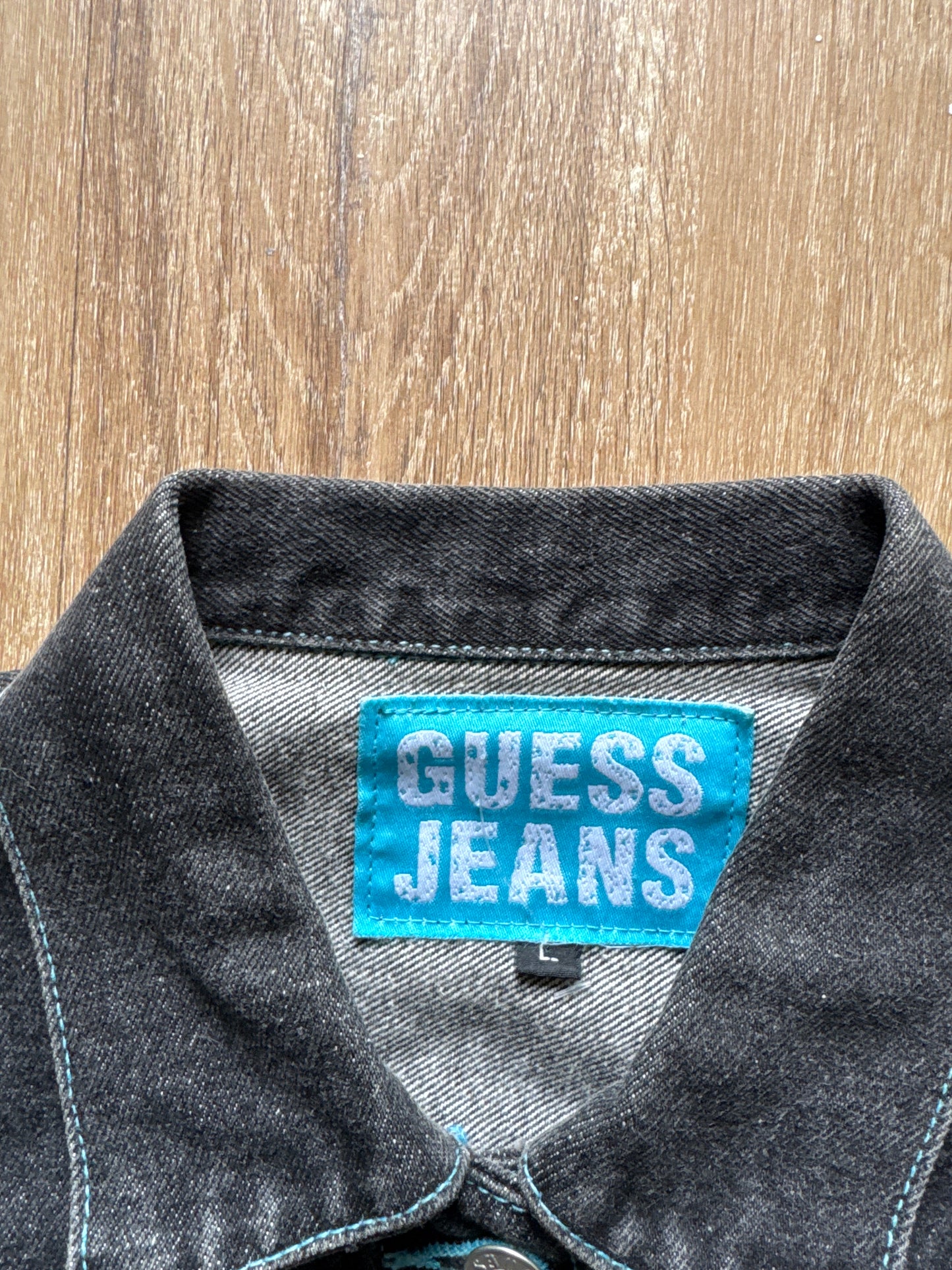 Vintage Women’s Guess Jeans Petite Black Denim Jean Jacket