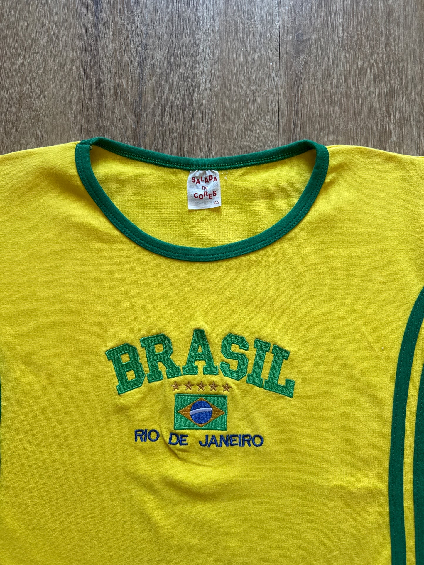 Women’s Y2K Brazil Crop Top Baby Tee