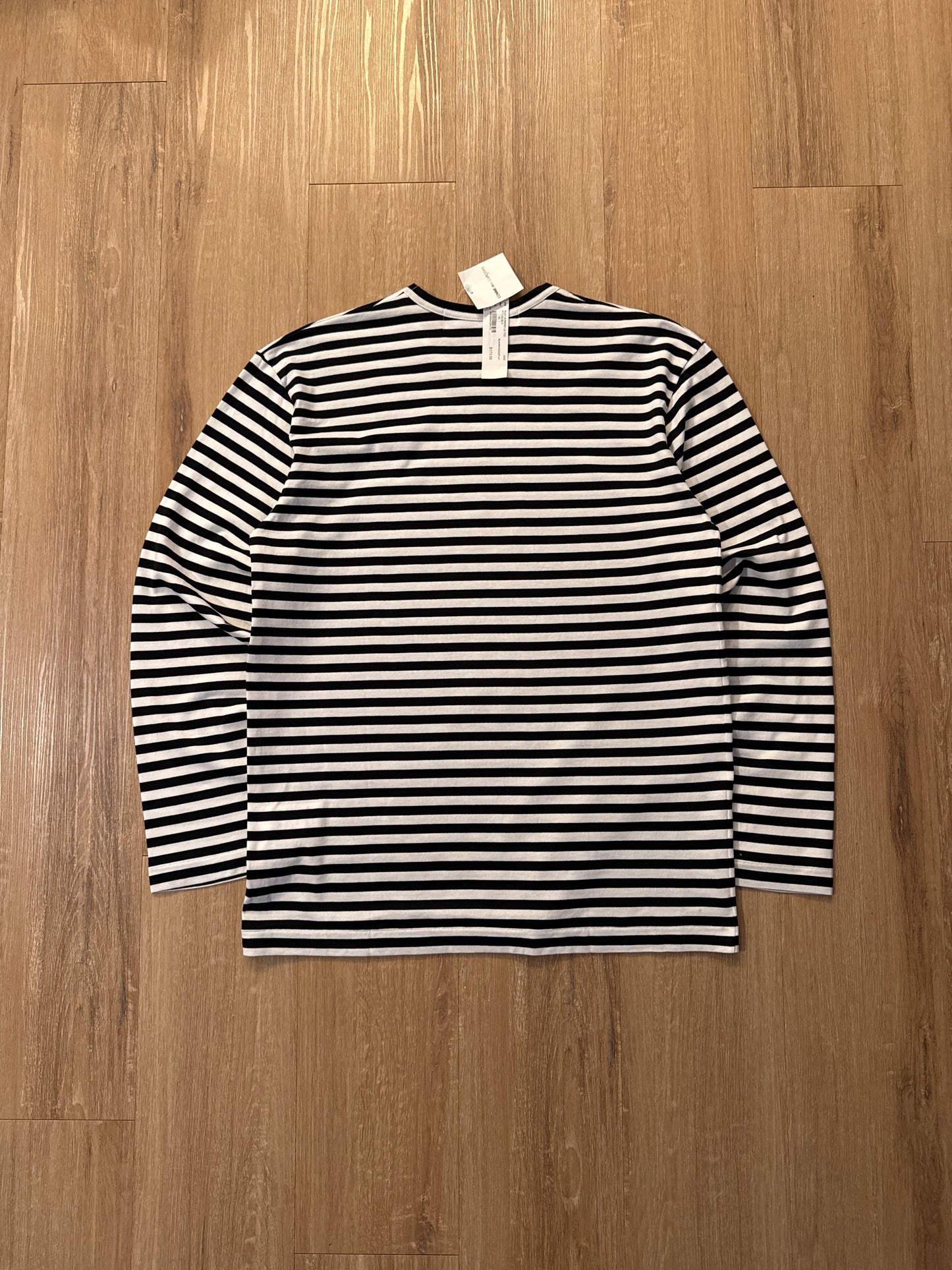 Comme Des Garçon Play Black Strip Long Sleeve Tee
