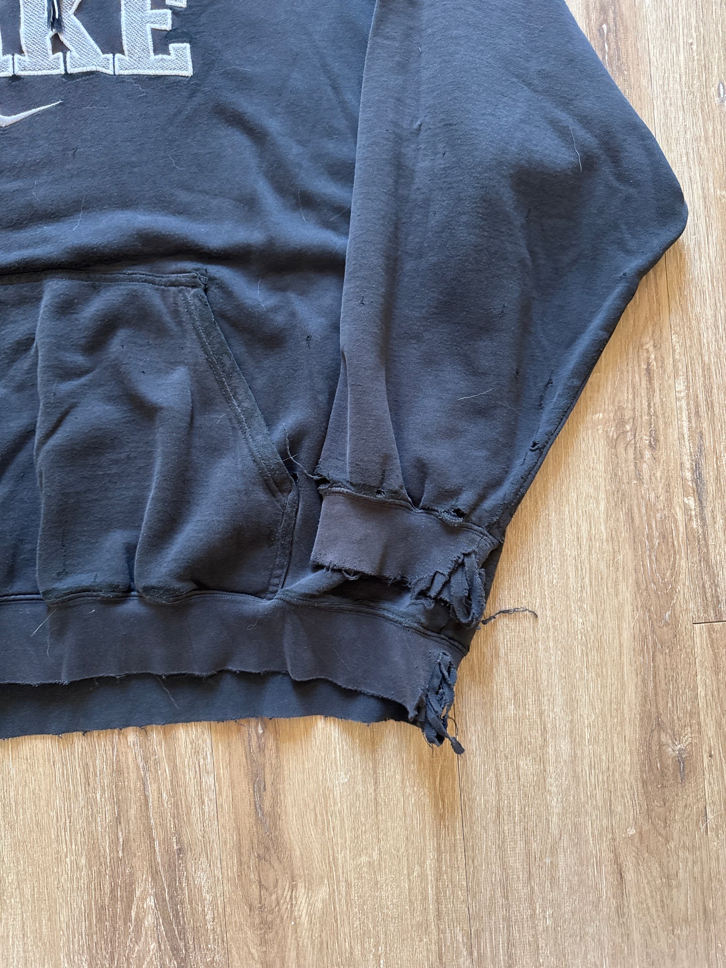 Vintage Nike Distressed Center Swoosh Logo Hoodie