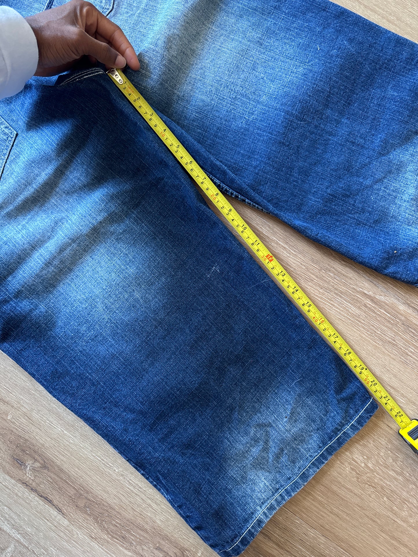 Y2K Attitude Premium Denim Long Shorts Jorts