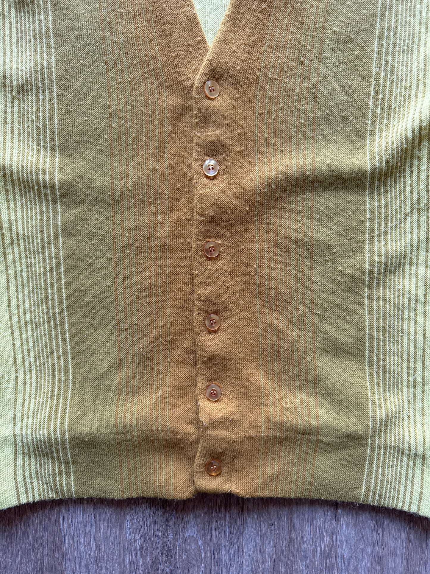 Vintage 1950s Lou Amrofell’s Dapper Wool Knit Striped Cardigan Sweater