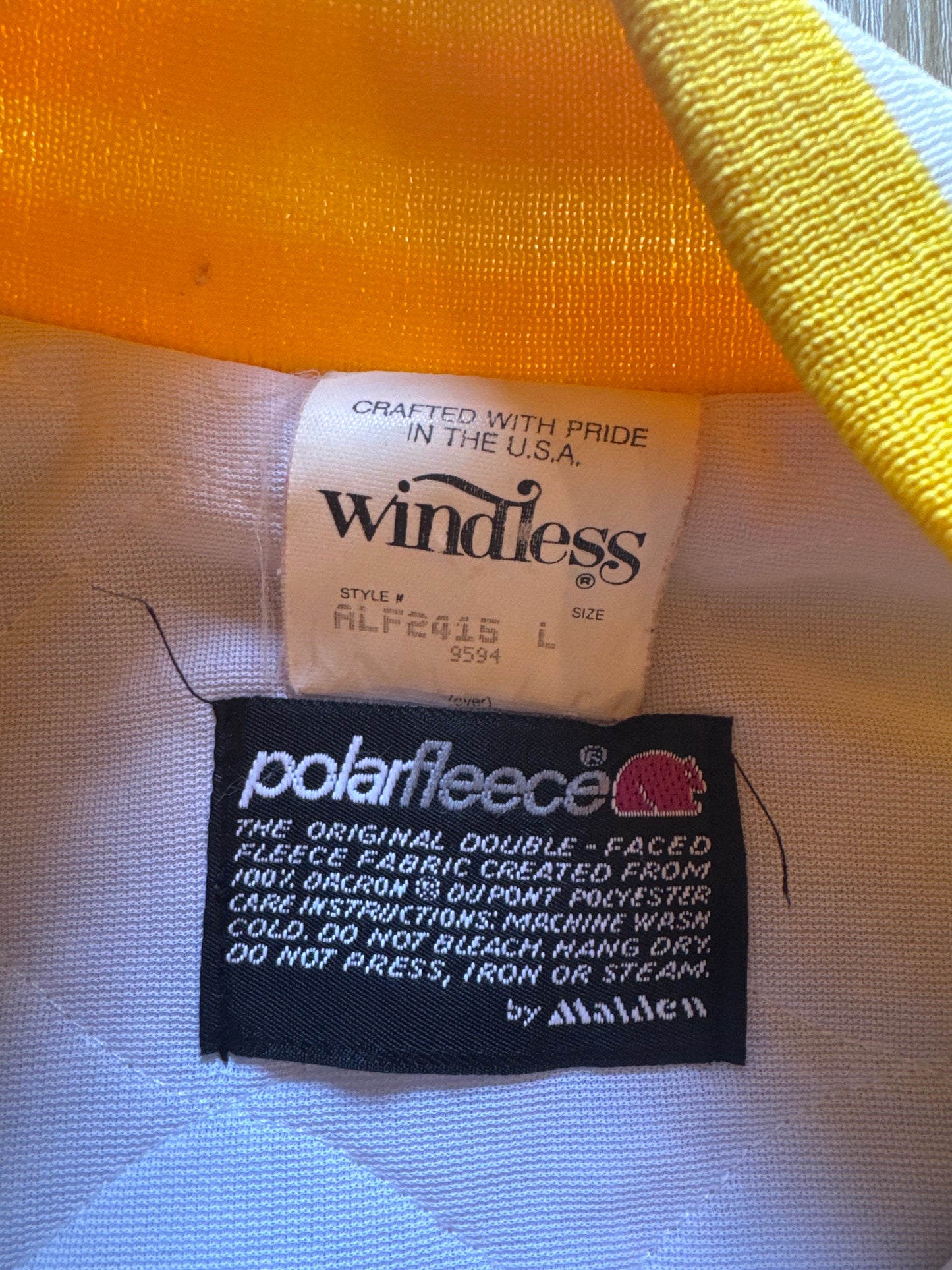 Vintage 80s Windless USA Polarfleece Satin Fleece Varsity Jacket