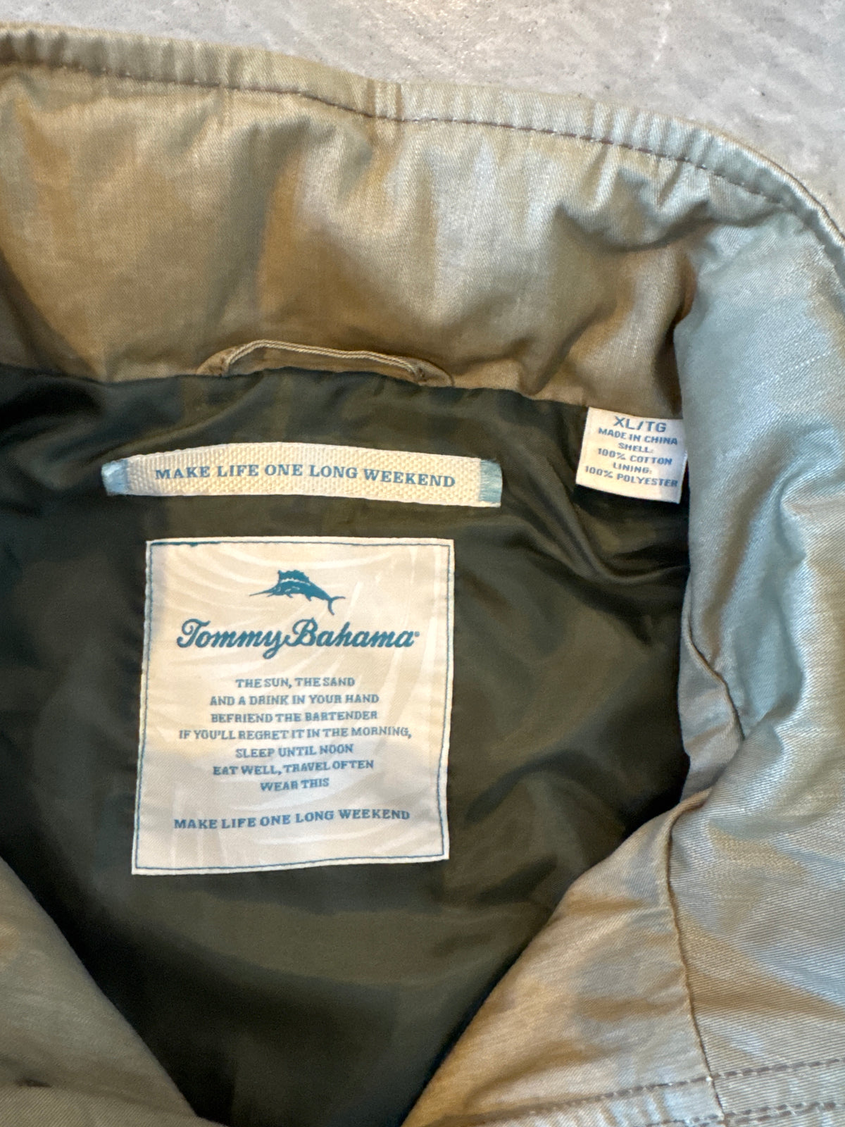 Vintage Tommy Bahama Tribeca Explorer Army Military Pocket Jacket