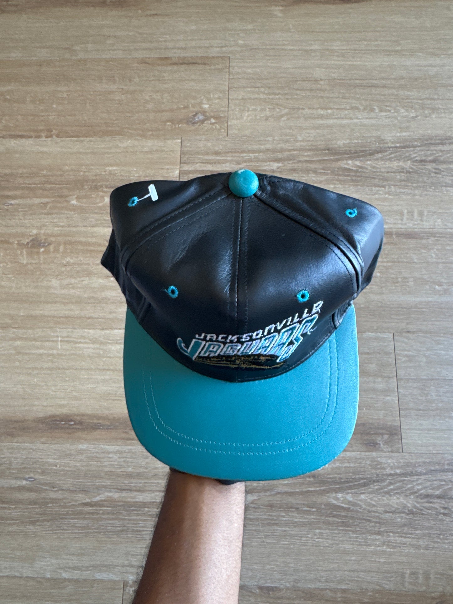 Vintage 90s Jacksonville Jaguars Leather Strapback Hat