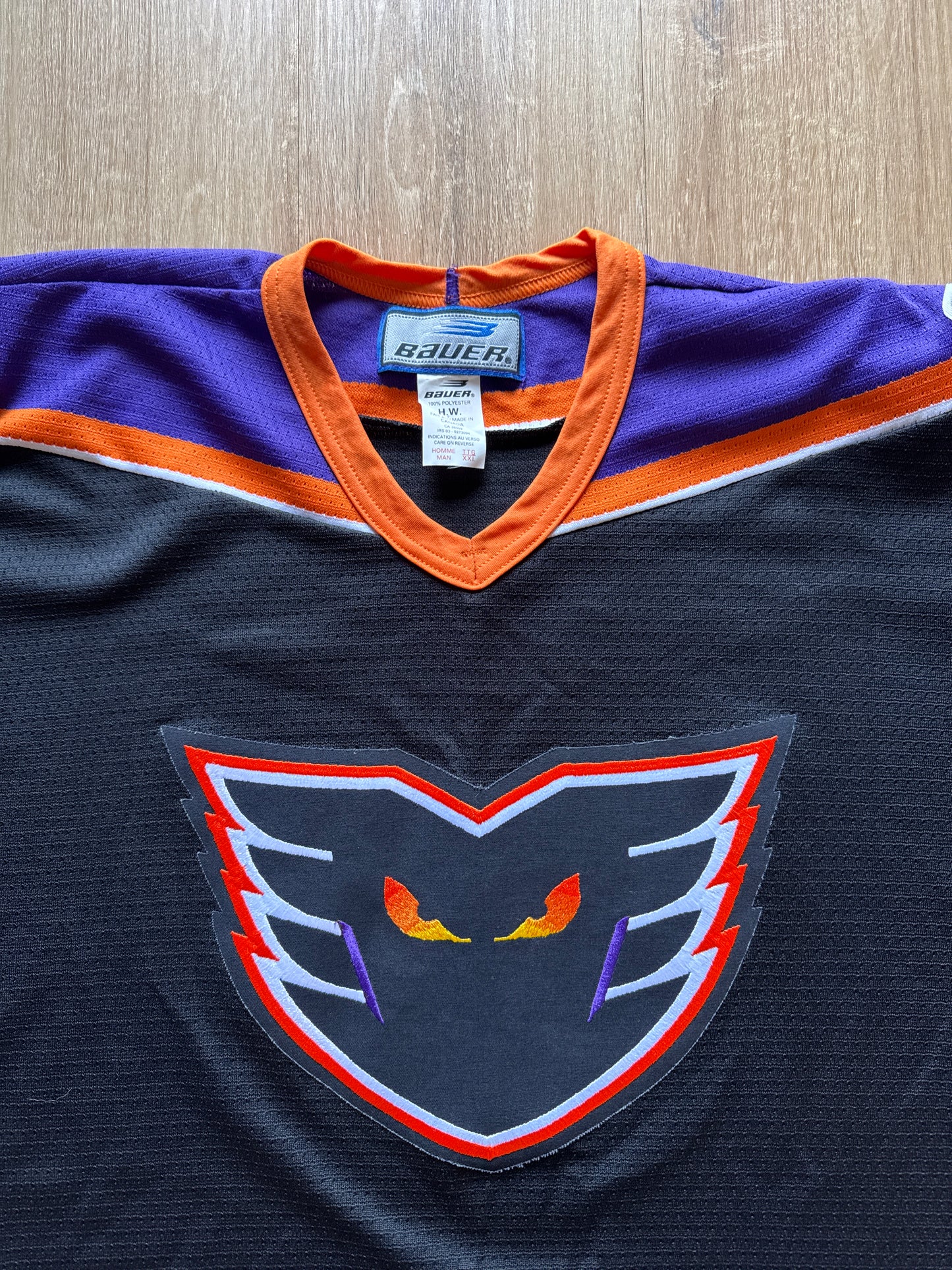 Vintage 90s Bauer Philadelphia Phantoms SP Black AHL Hockey Jersey