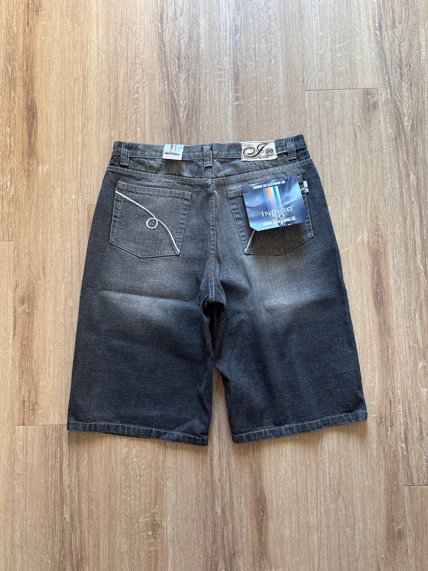 Y2K Indigo 30 Baggy Faded Denim Jort Shorts
