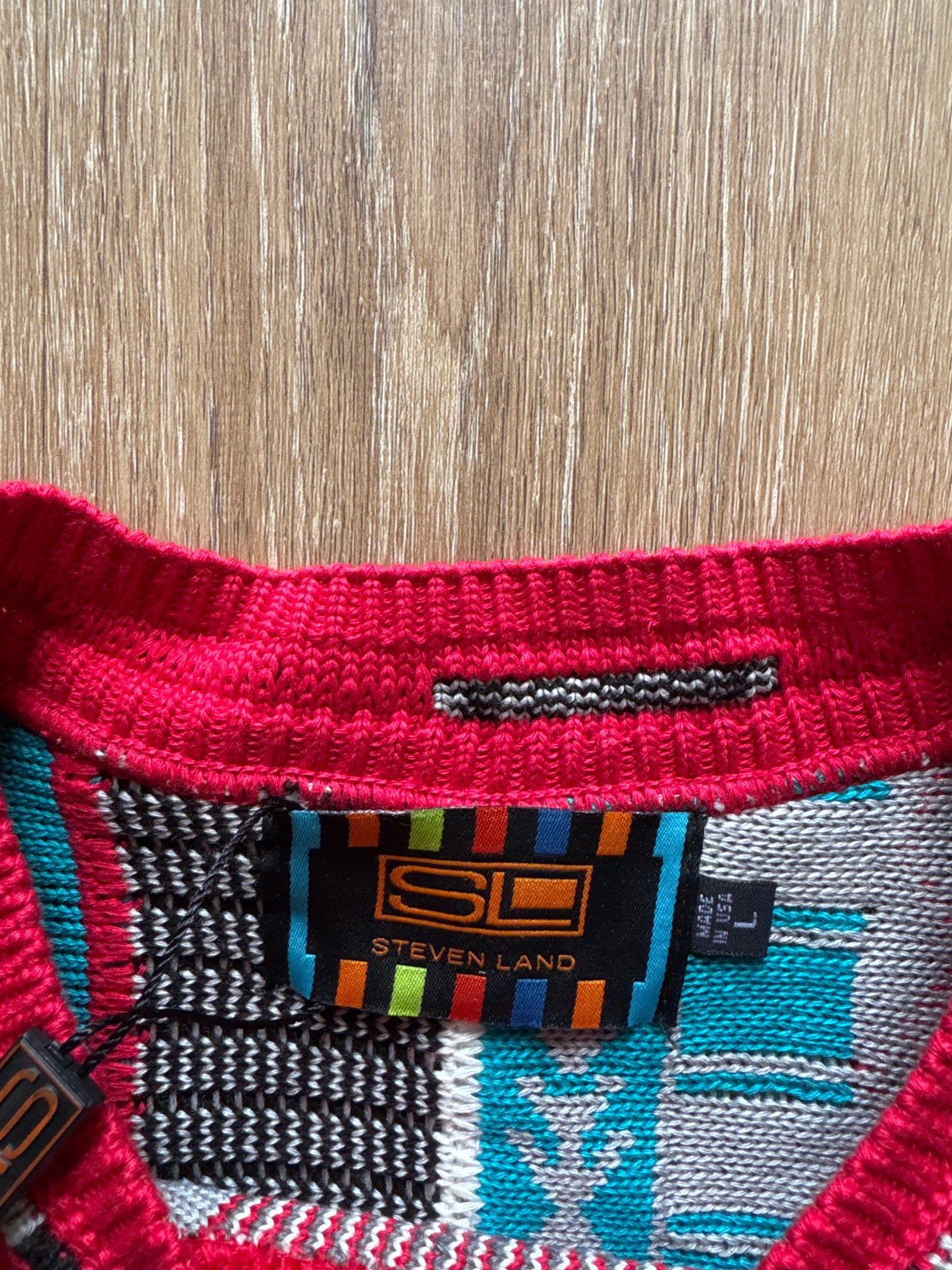 Vintage 90s Coogi Style Steven Land Chain Knit Sweater