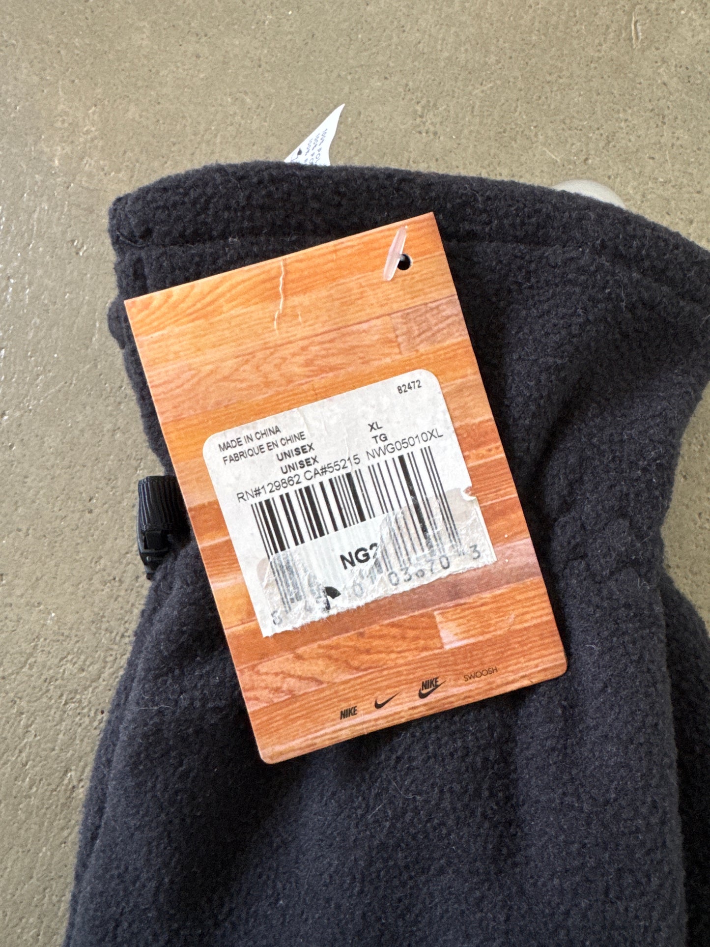 Y2K Nike Logo Fleece Black Gloves