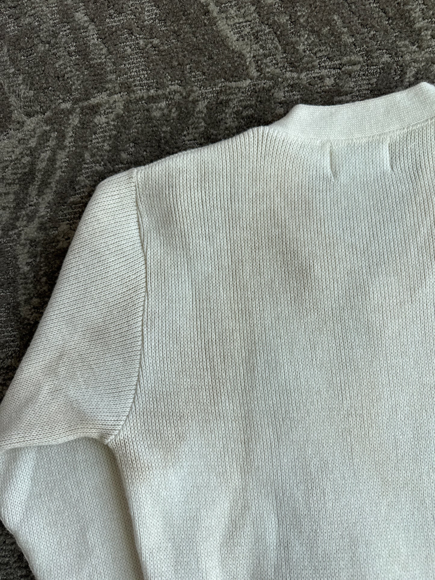 Vintage 70s East-Tenn Varsity Award Cream Forest Green Chenille Z Patch Sweater